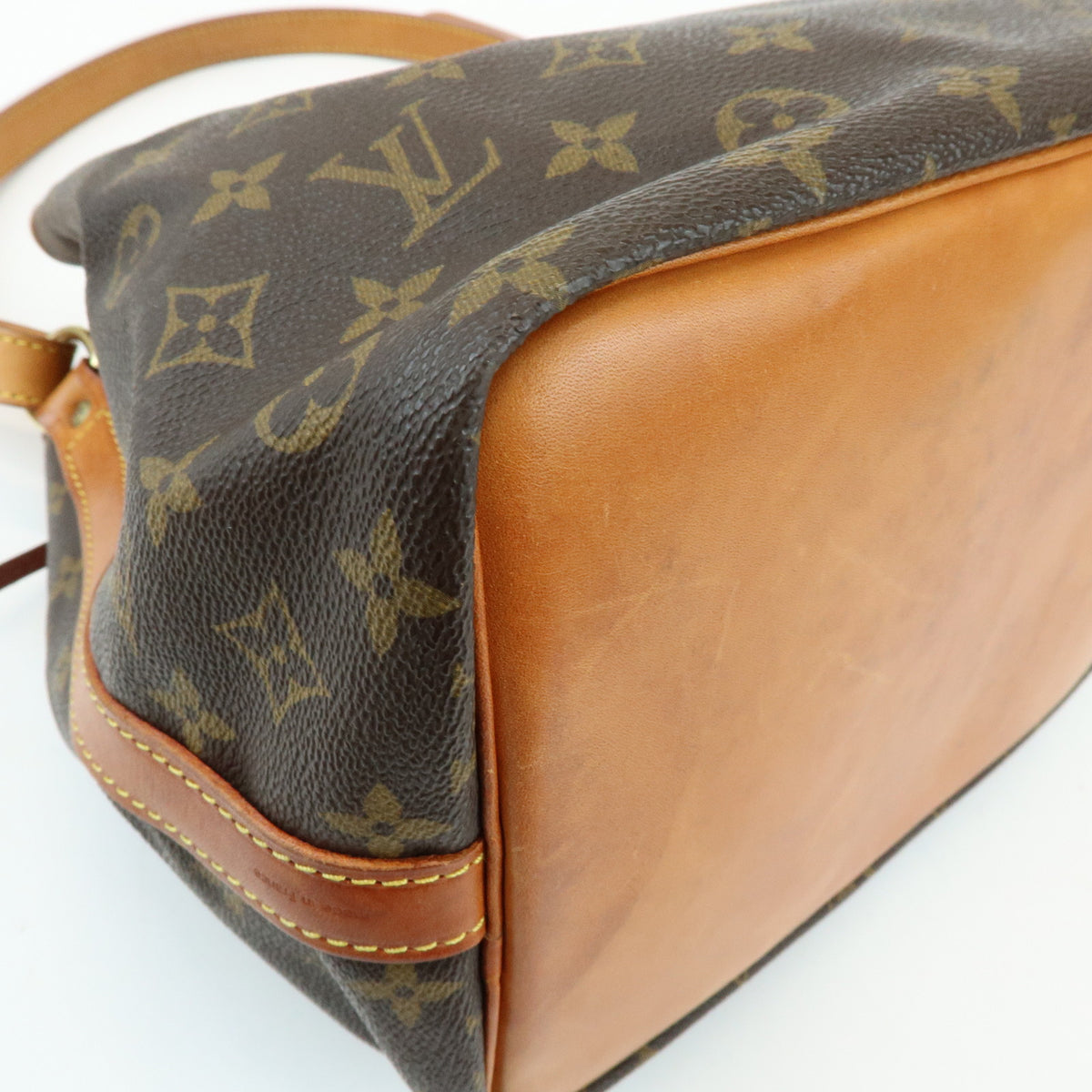 Louis Vuitton Monogram Petit Noe Leather Shoulder Bag Brown M42226