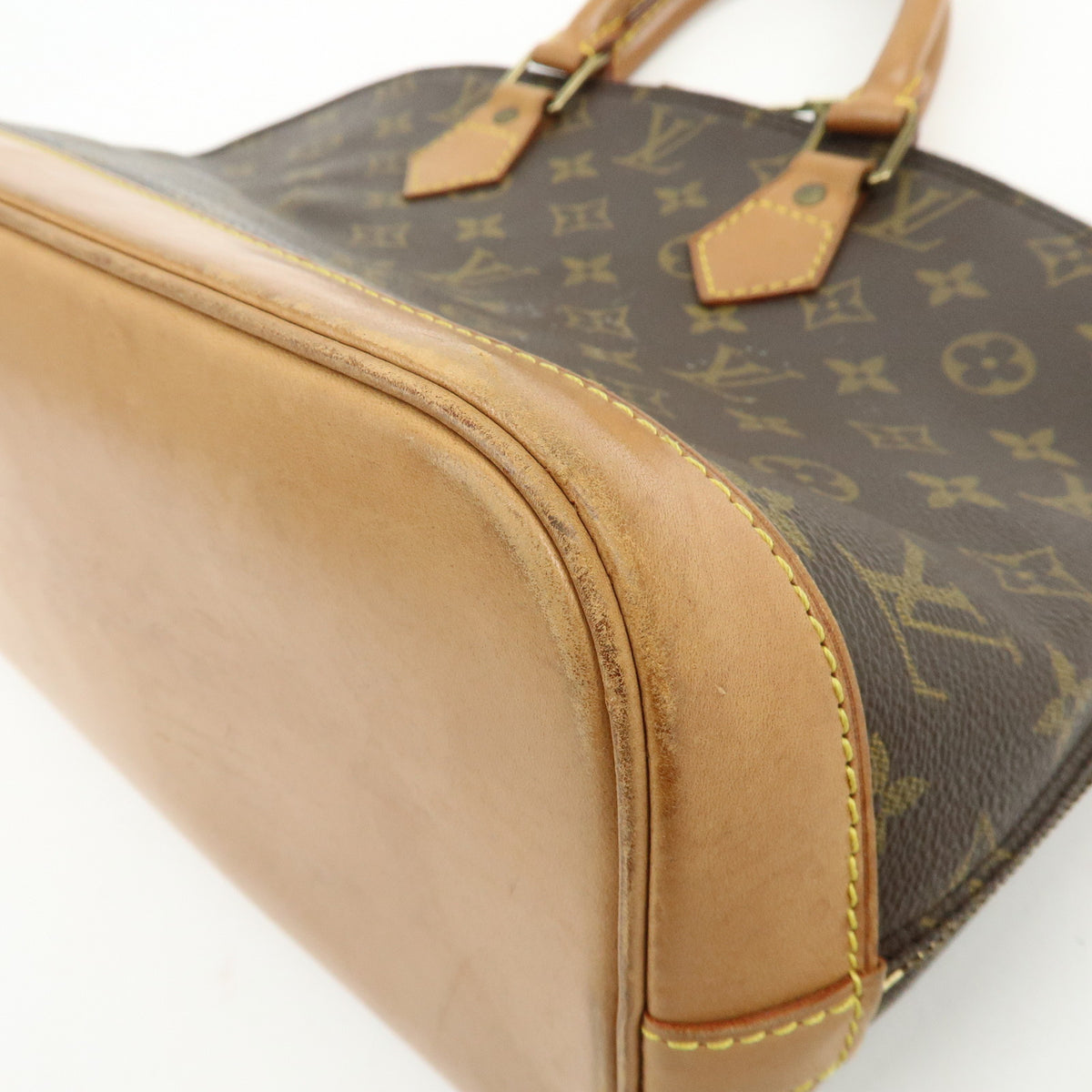 Louis Vuitton Monogram Alma Canvas Leather Hand Bag Brown M51130