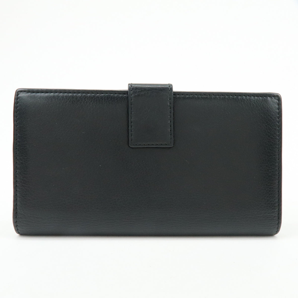 Christian Dior Heart Ethnic Line Leather Long Wallet Black