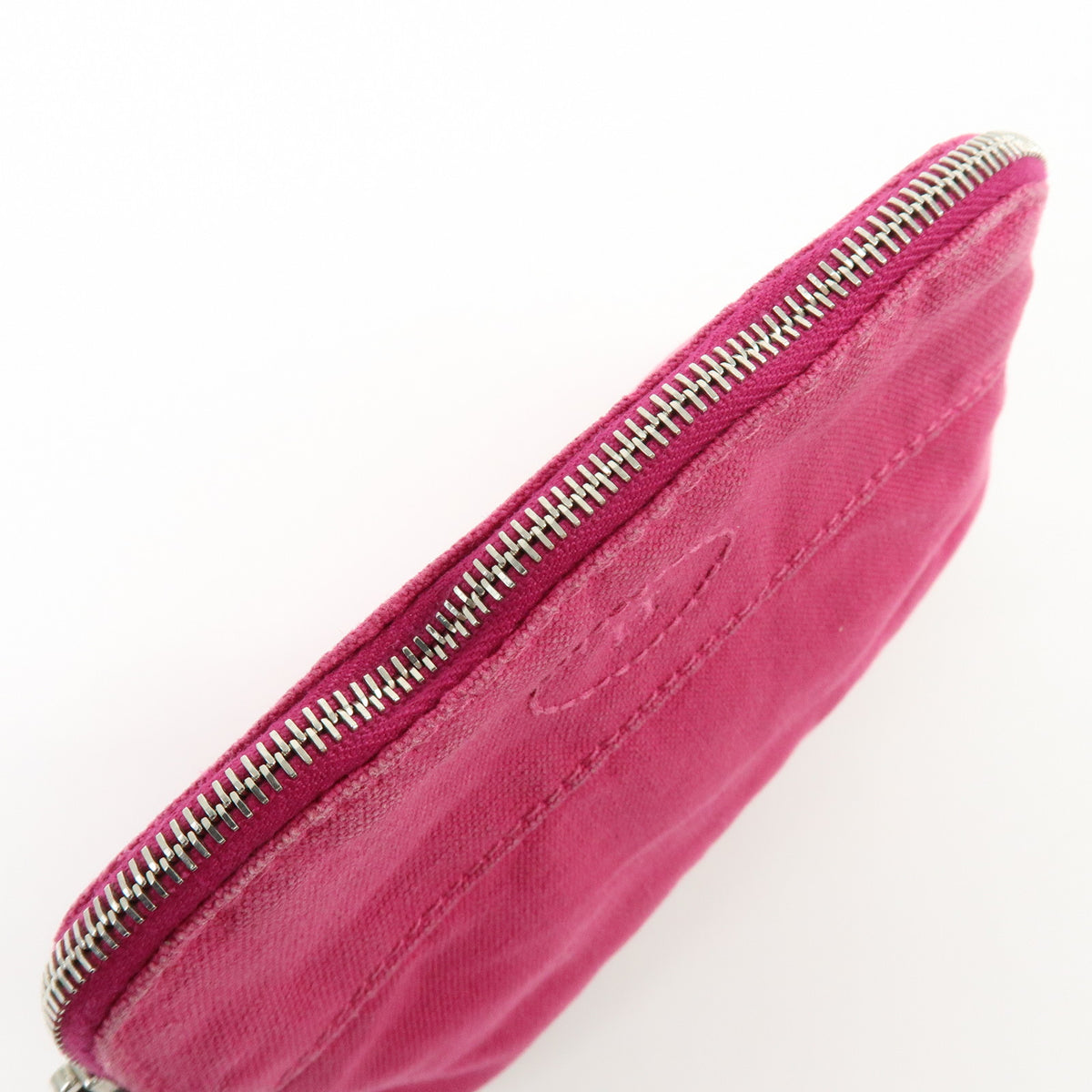 HERMES Bolide Pouch Mini Mini 16 Canvas Leather Cosmetic Pouch Pink