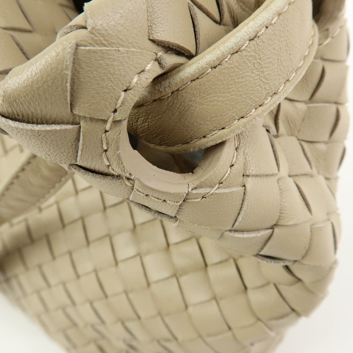 BOTTEGA VENETA Intrecciato Garda Leather Tote Bag Hand Bag Beige