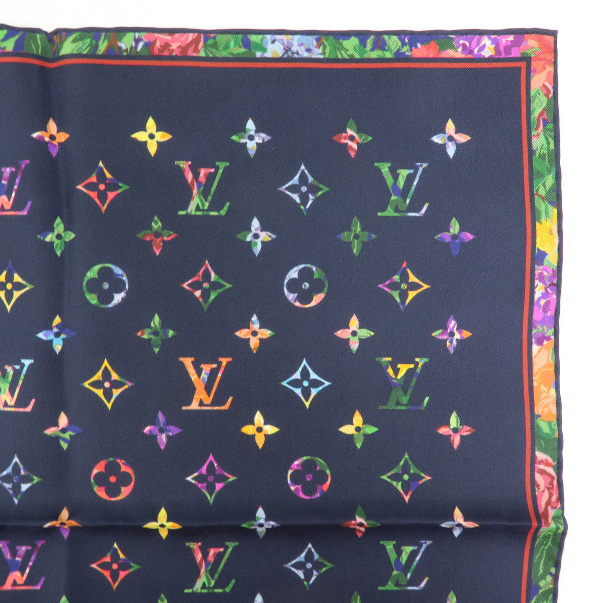 Louis Vuitton Monogram Multicolor Carre 45 Silk 100% Scarf M77995