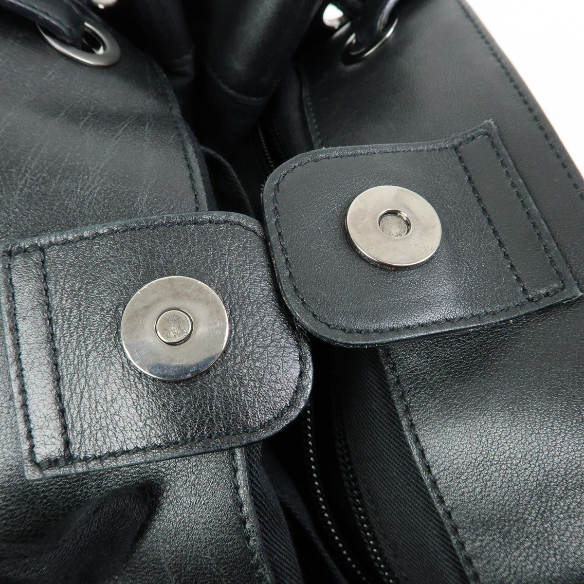 Ferragamo Gancini Suede Leather Shoulder Bag Tote Bag Black