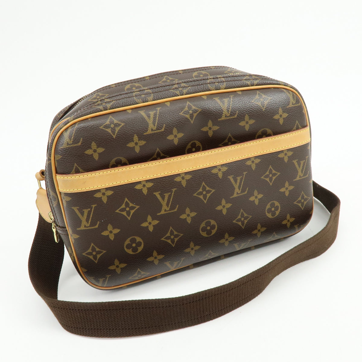 Louis Vuitton Monogram Reporter PM Shoulder Crossbody Bag Brown M45254