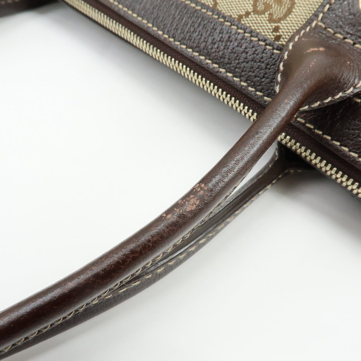 GUCCI Sherry GG Canvas Leather Shoulder Bag Tote Bag Brown Beige 177052