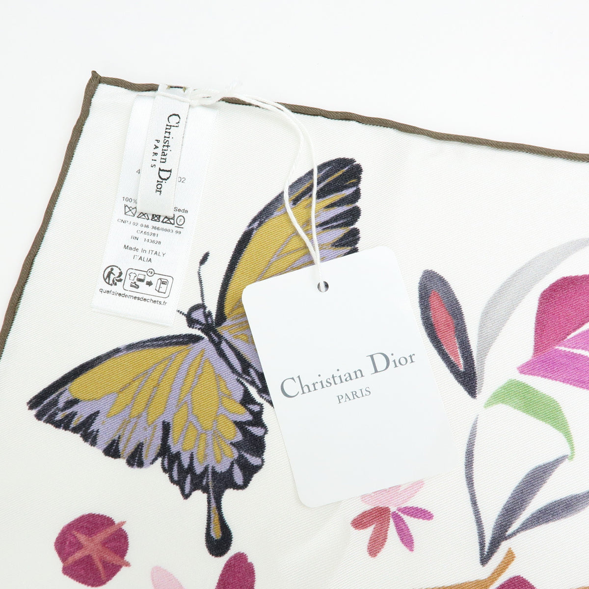 Christian Dior Toile de Jouy Fantastica 90 Square Scarf White Pink Blue