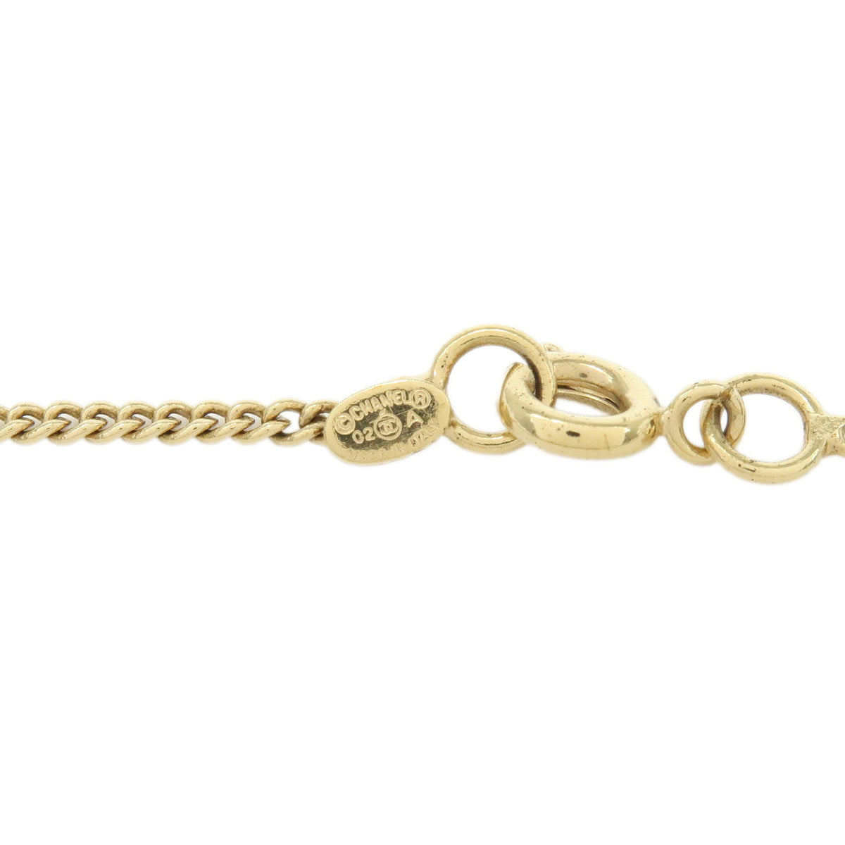 CHANEL COCO Mark 02A NO.5 Metal Necklace Gold