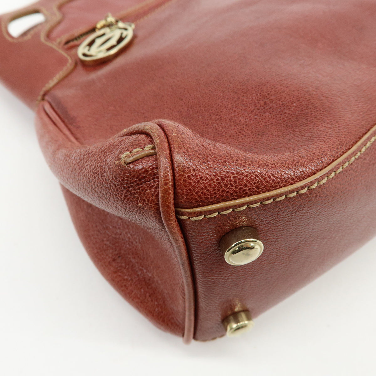 Cartier Marcello de Cartier Leather Hand Bag Tote Bag Red