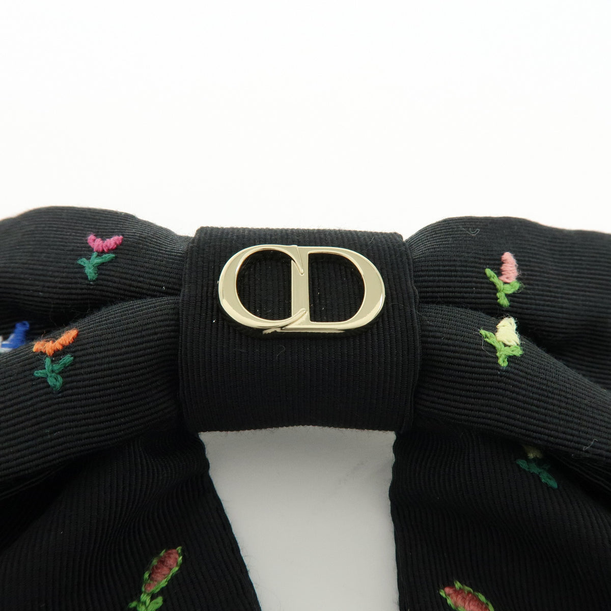 Christian Dior Rayon Twist Revolution Flower Barrette Black