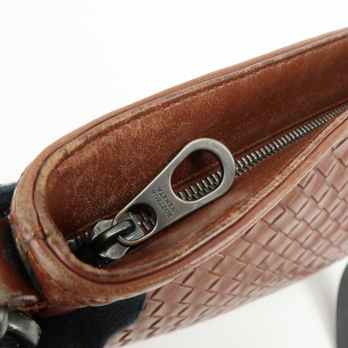 BOTTEGA VENETA Intrecciato Leather Shoulder Bag Crossbody Bag Brown