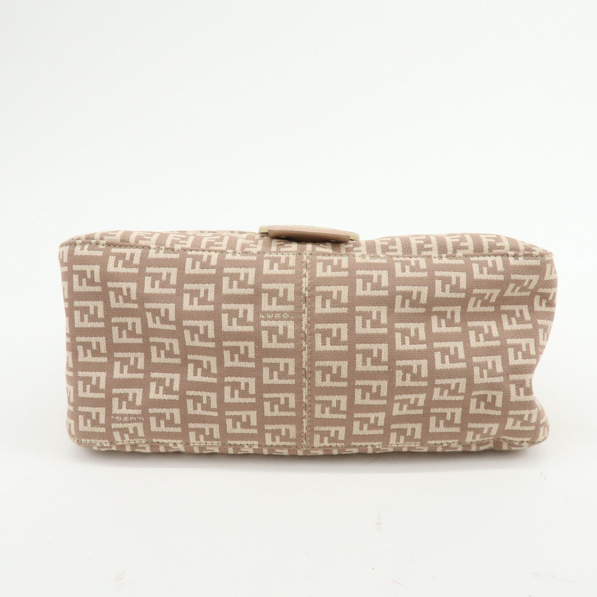 FENDI Mamma Baguette Zucchino Canvas Leather Shoulder Bag Pink 8BR001