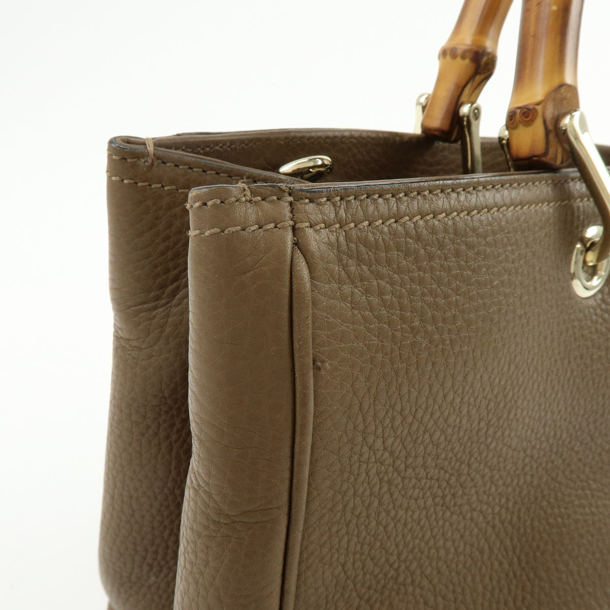 GUCCI Bamboo Shopper Medium Leather 2Way Bag Shoulder Bag 323660