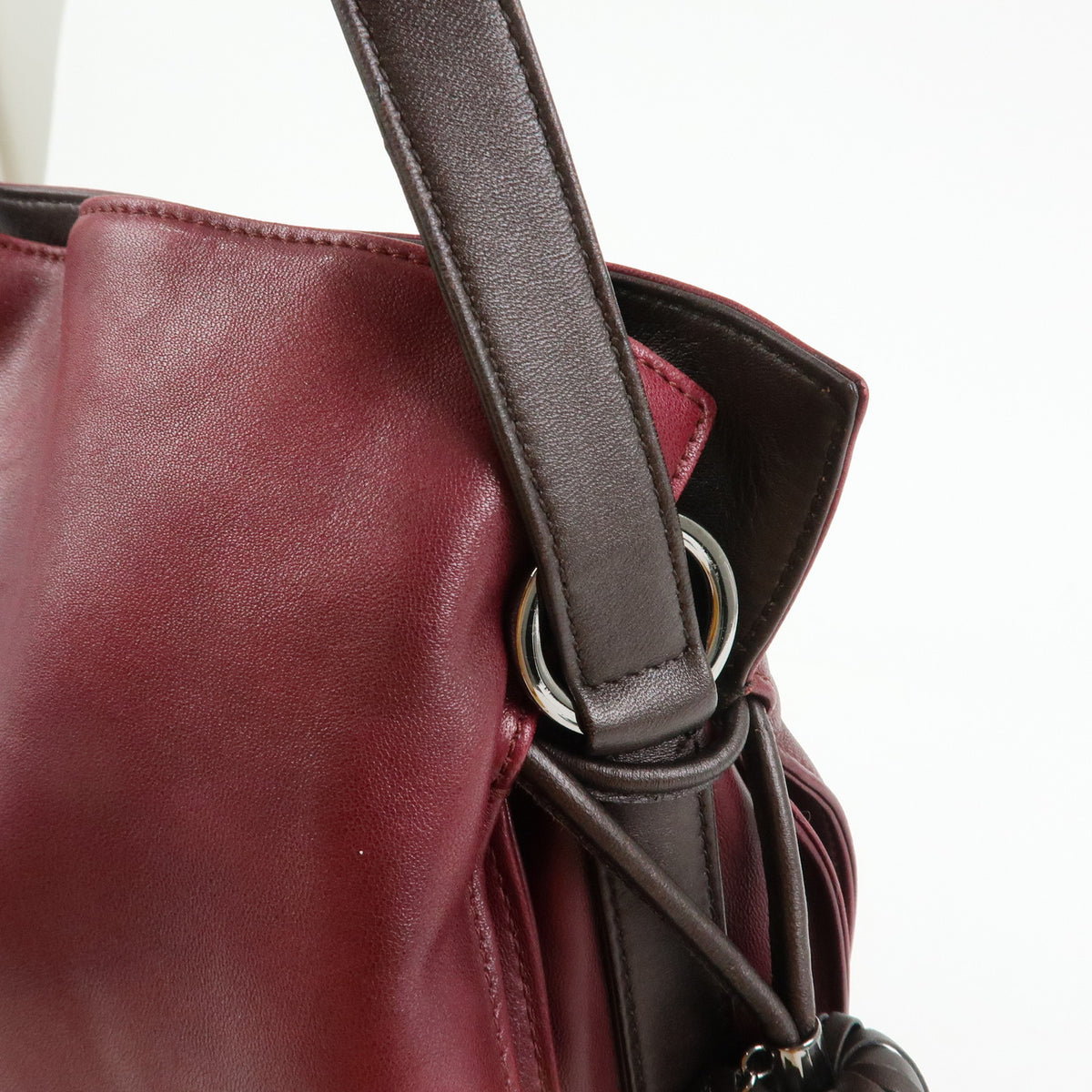 LOEWE Anagram Nappa Leather Shoulder Bag Crossbody Bag Purple