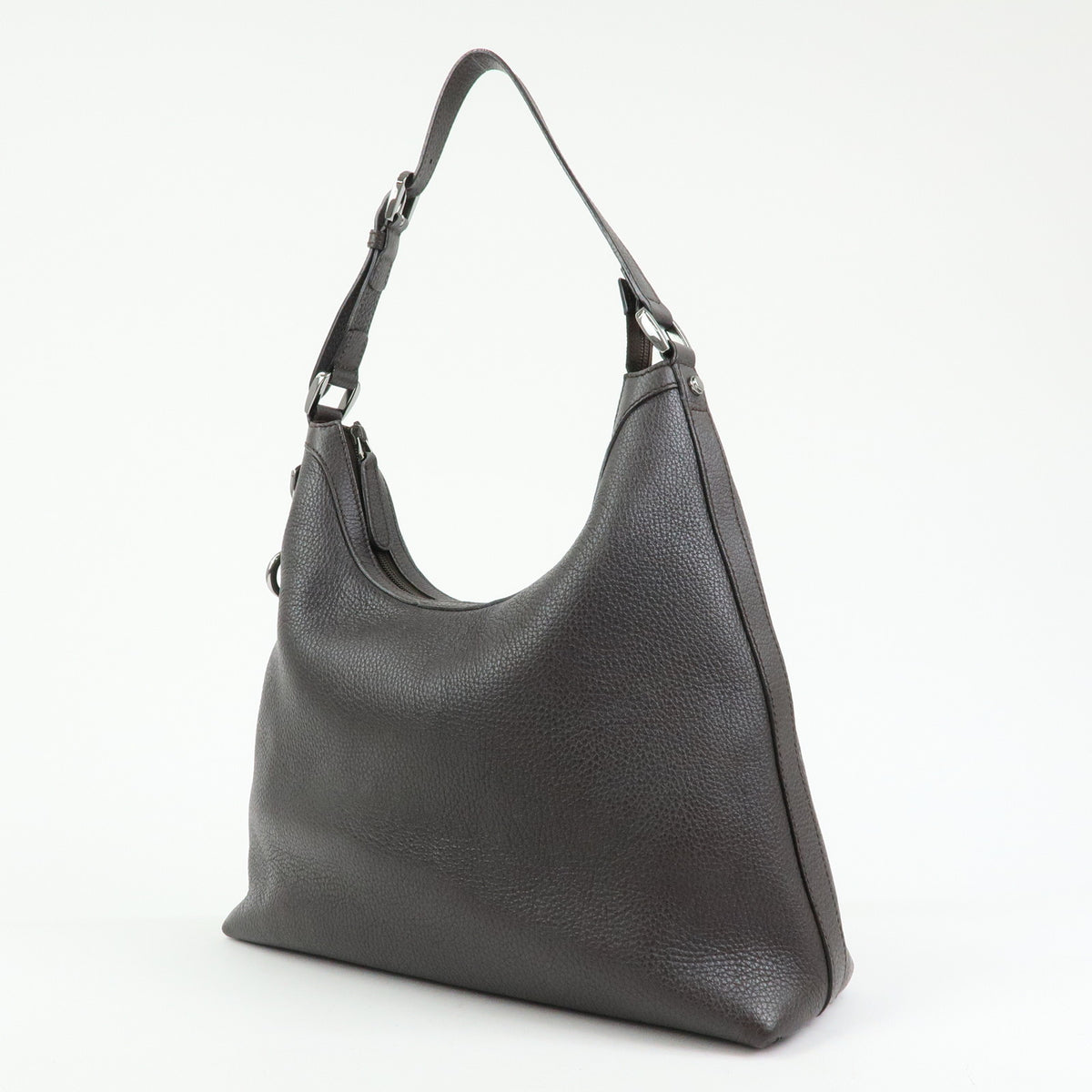 GUCCI Interlocking G Leather Shoulder Bag Hand Bag Dark Brown 339553