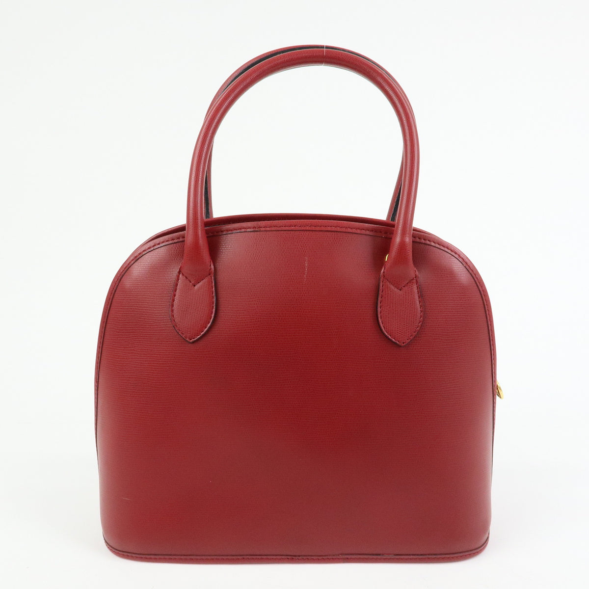 CELINE Circle Logo Leather Dome Hand Bag Red