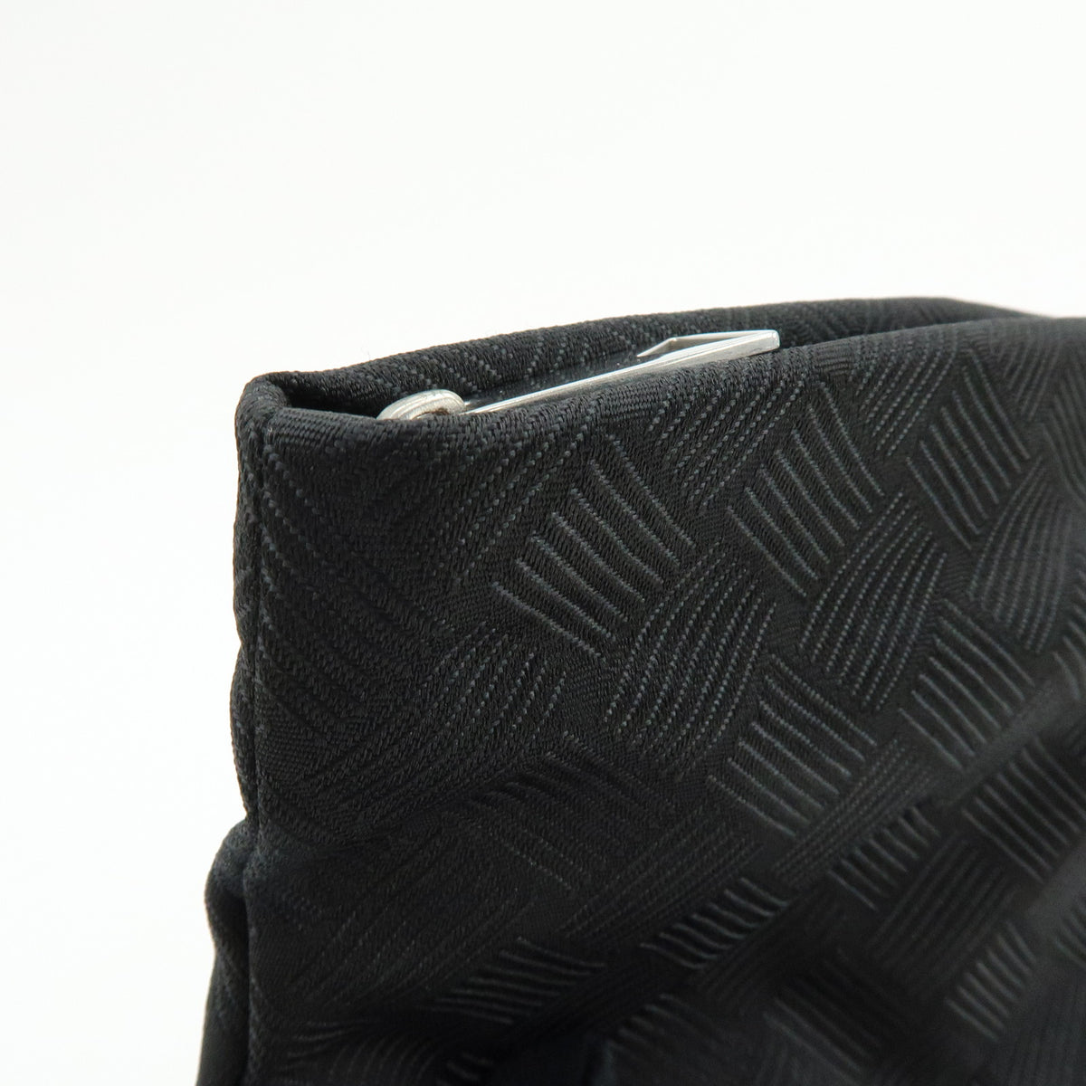 BOTTEGA VENETA Intorecciato Nylon Clutch Bag Flat Pouch Black