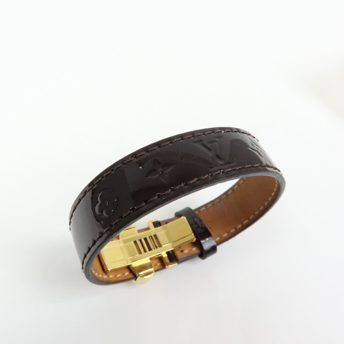 Louis Vuitton Monogram Vernis Bloom It Bracelet 17 Amarante M6602F