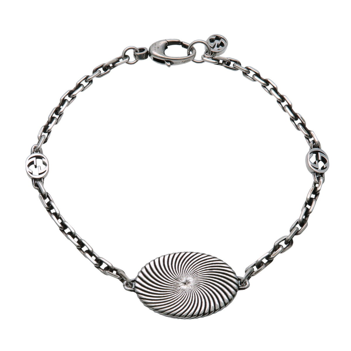 GUCCI Interlocking G Chain Bracelet #19 SV925 Silver 627749-J8400-0701