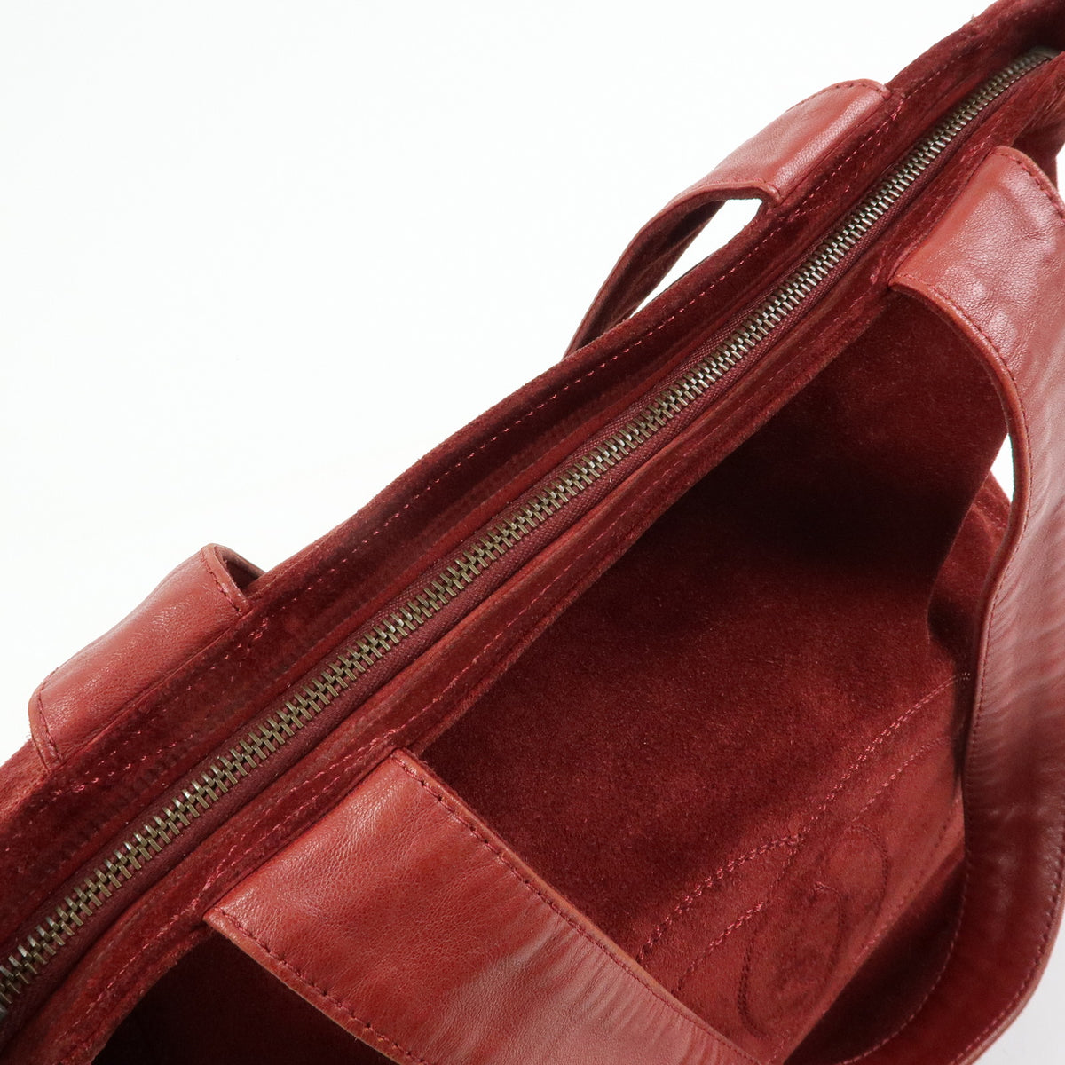 CHANEL COCO Mark Suede Leather Tote Bag Shoulder Bag Tassel Wine Red
