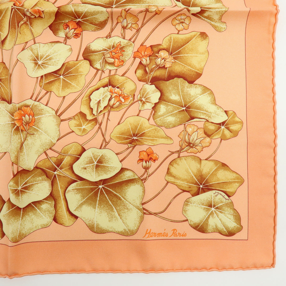 HERMES Carre 45 Lot of 2 Silk 100% Scarf Les Capucines EFFLUVES