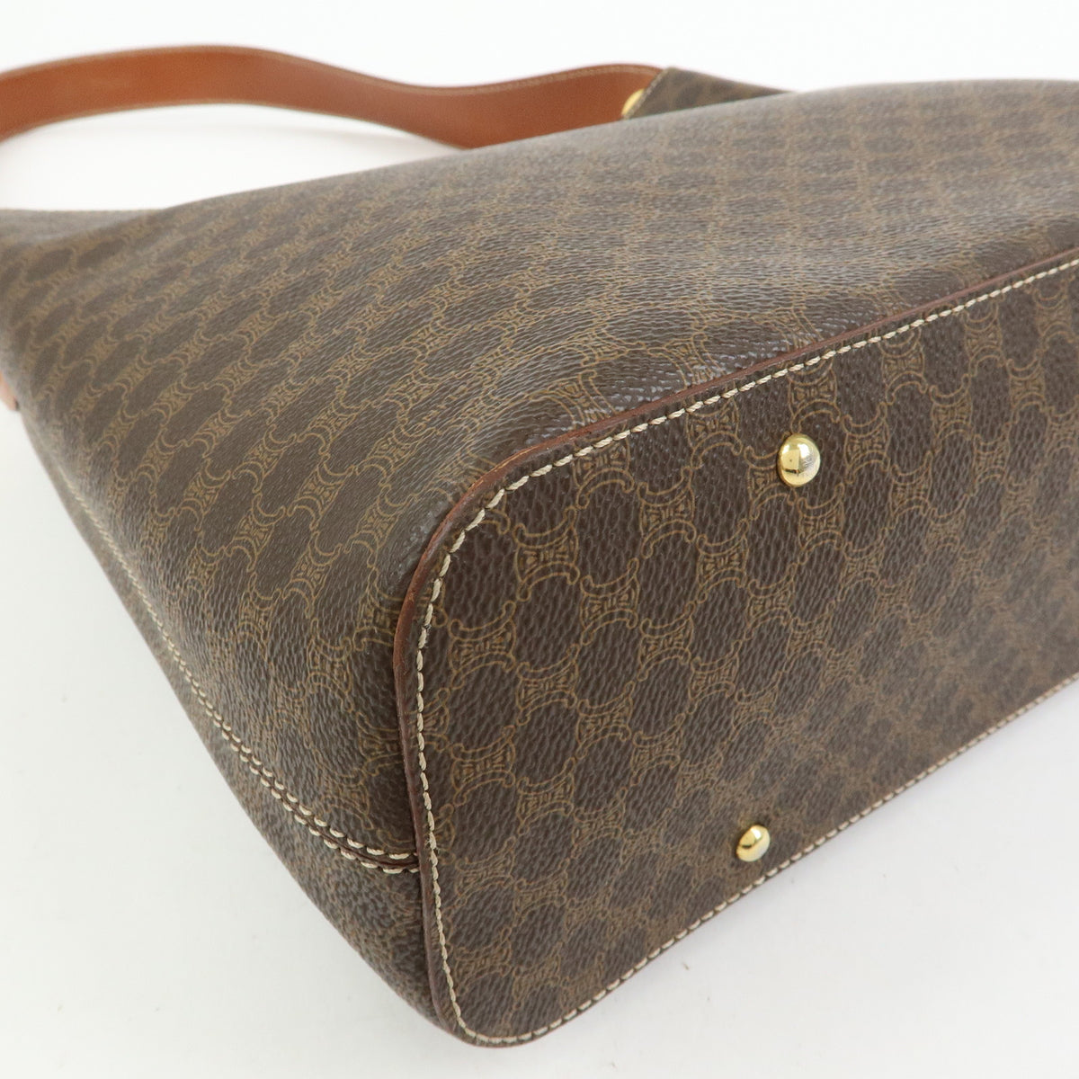 CELINE Macadam PVC Leather Shoulder Bag Hand Bag Brown