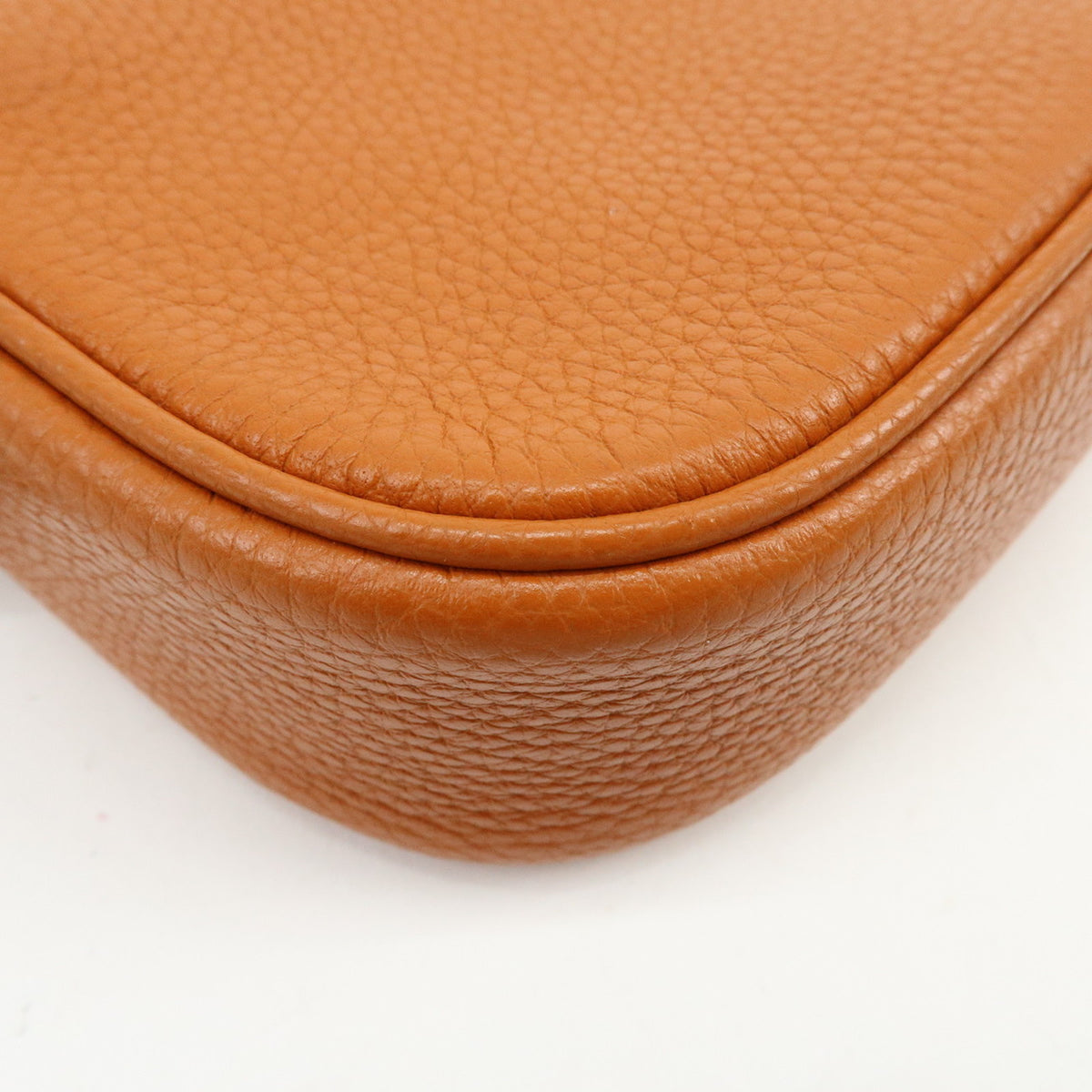 COACH Logo Leather Shoulder Bag Crossbody Bag Camel Brown