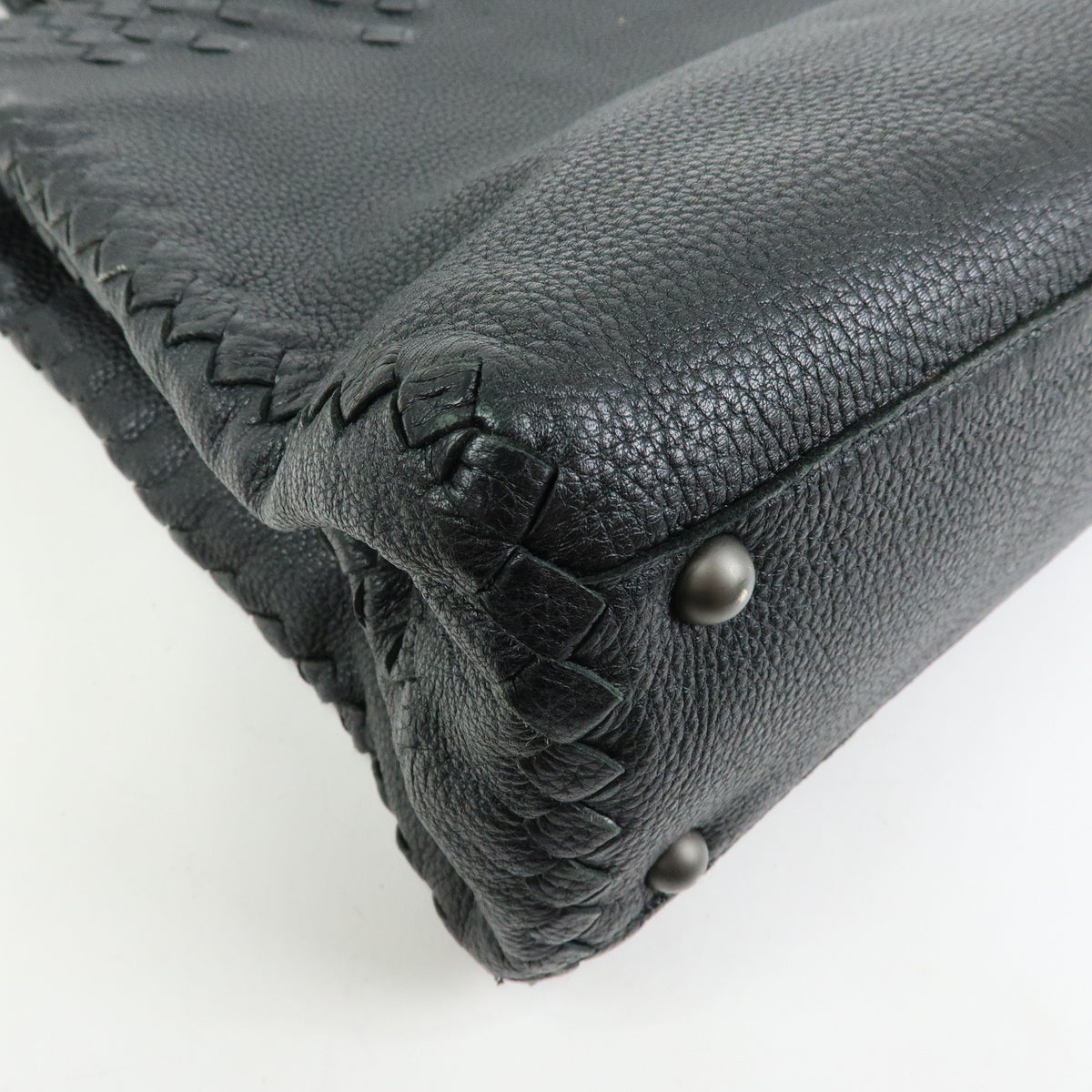 BOTTEGA VENETA Intrecciato Leather Tote Bag Shoulder Bag Black