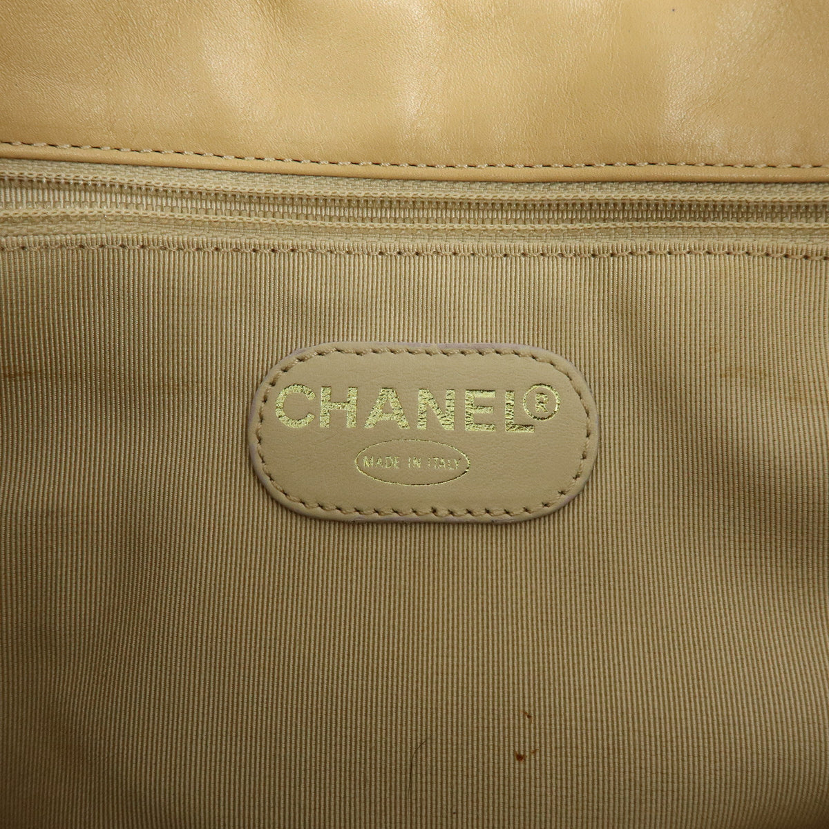 CHANEL COCO Mark Lamb Skin Shoulder Bag Hand Bag Beige