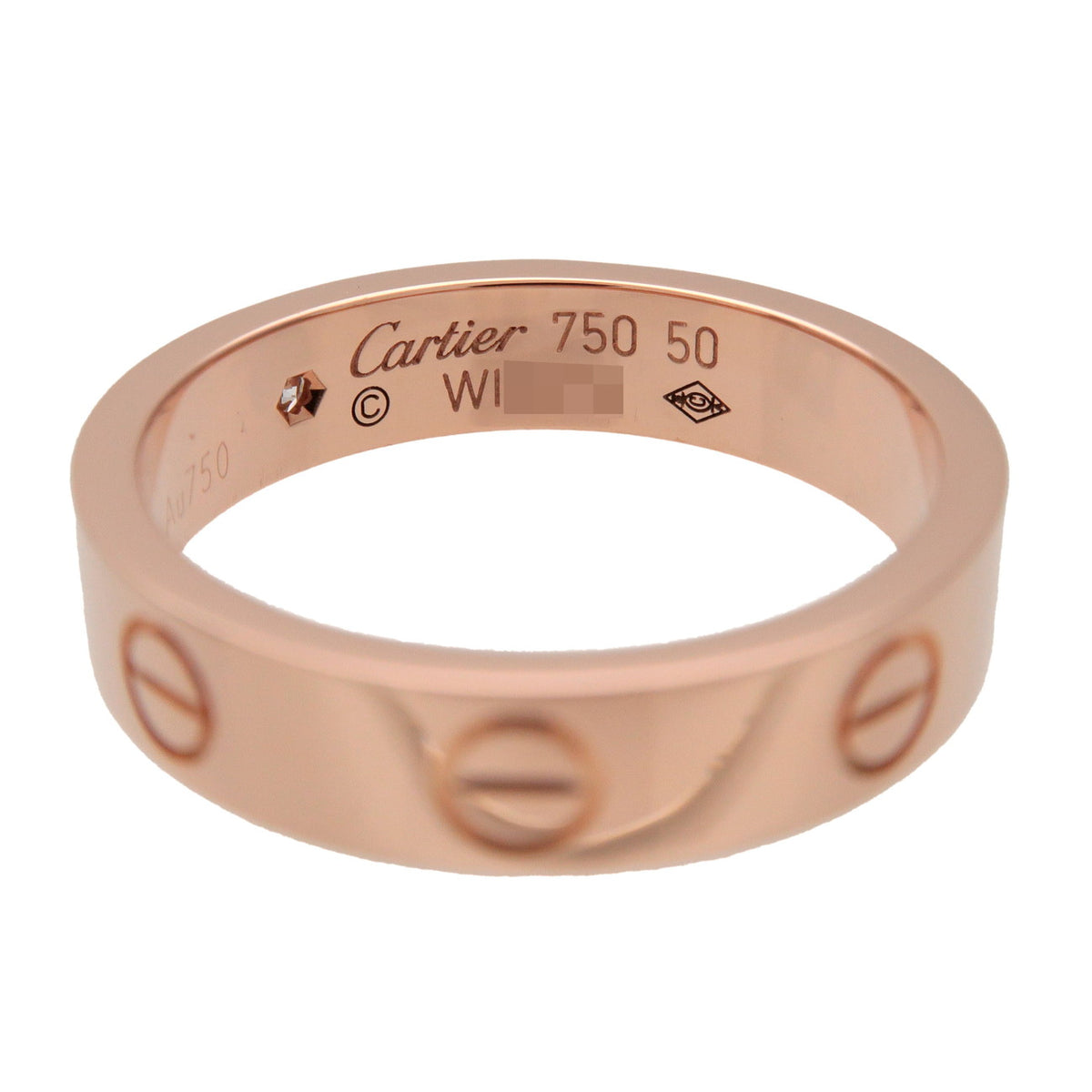 Cartier Mini Love 1P Diamond Ring K18 750PG Rose Gold #50 US5.25 EU50