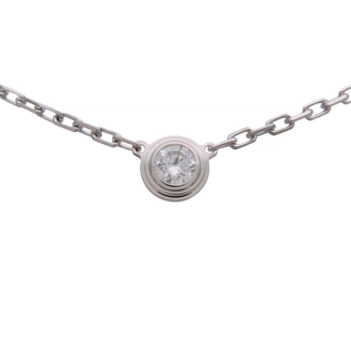 Cartier D'amour SM 1P Diamond Necklace K18 750WG White Gold