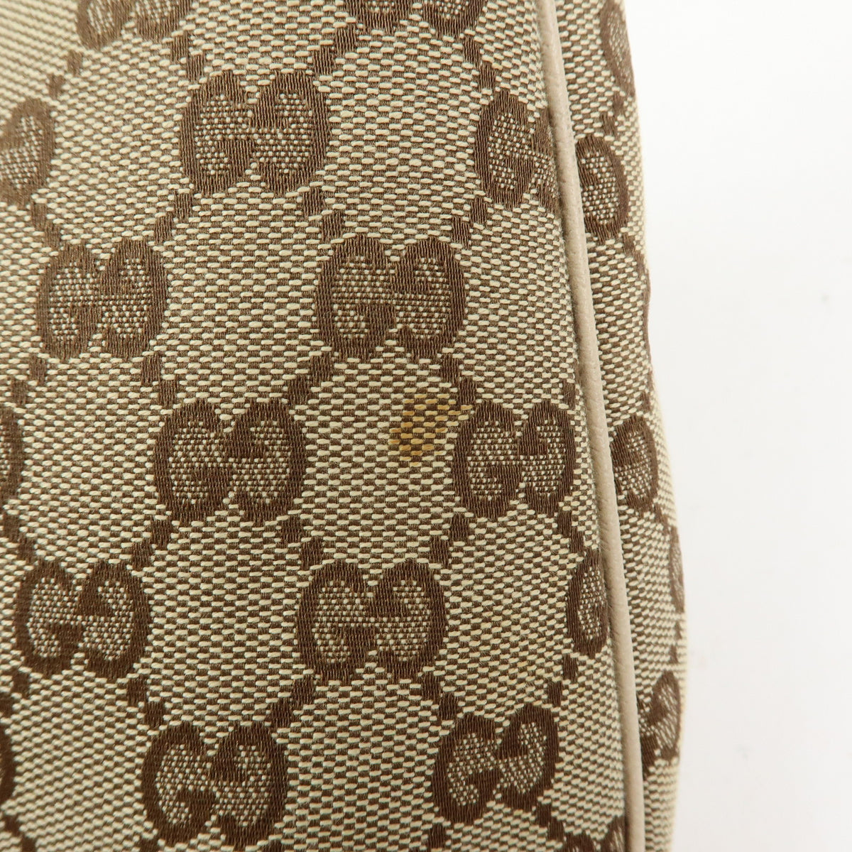 GUCCI Abbey GG Canvas Leather Shoulder Bag Beige Brown Ivory 130738