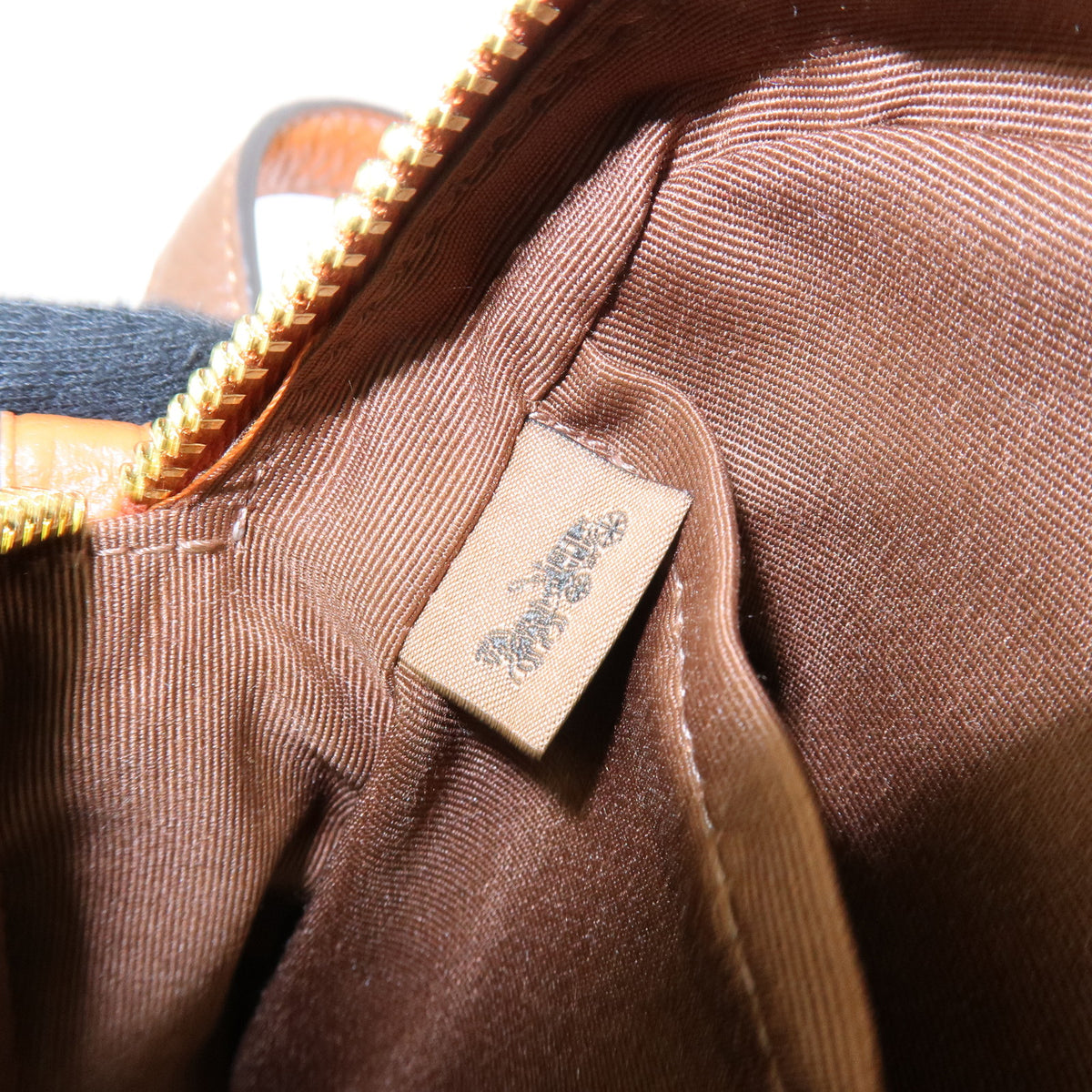 COACH Logo Leather Shoulder Bag Crossbody Bag Camel Brown
