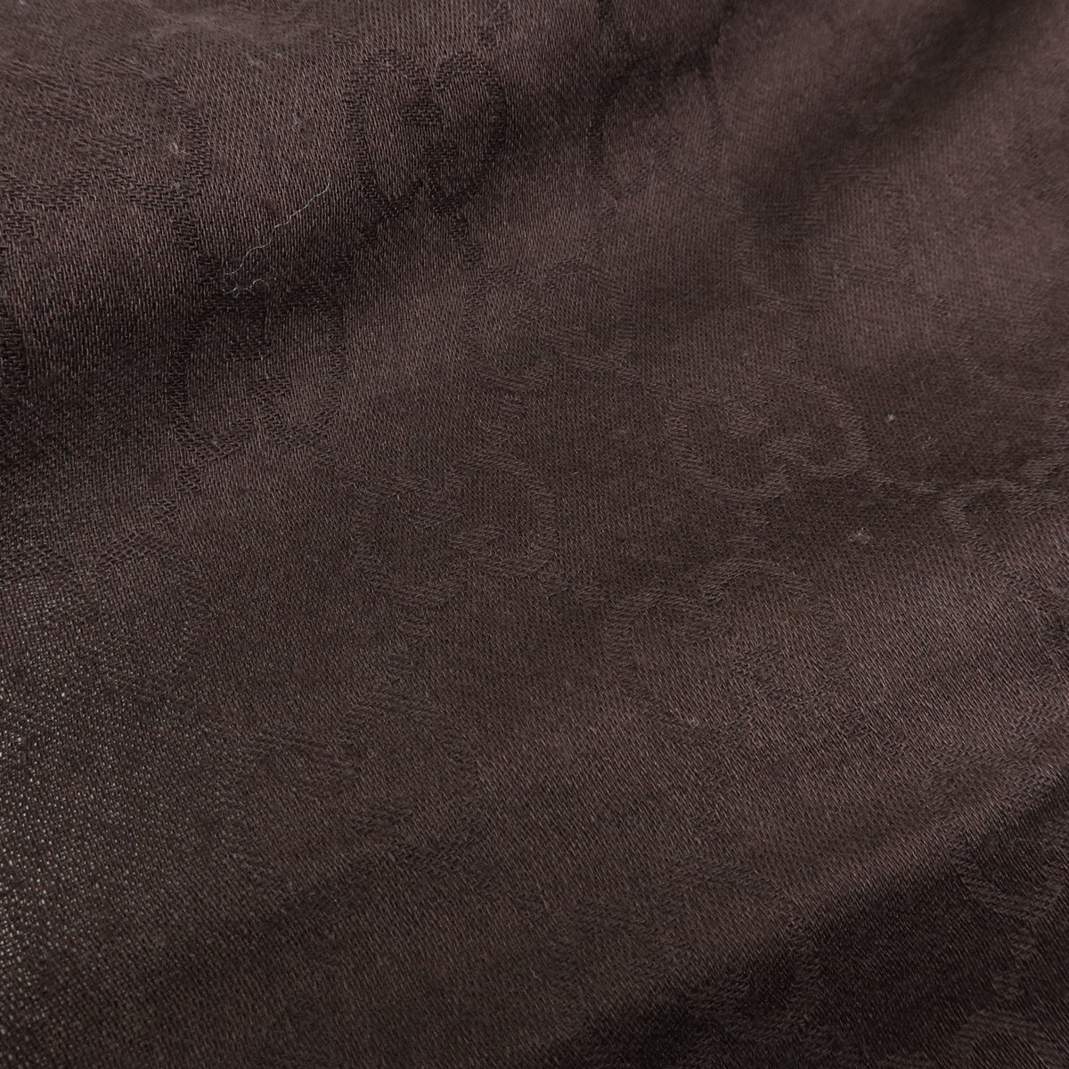 GUCCI GG Monogram Wool Silk Scarf Shawl Brown Black 542984