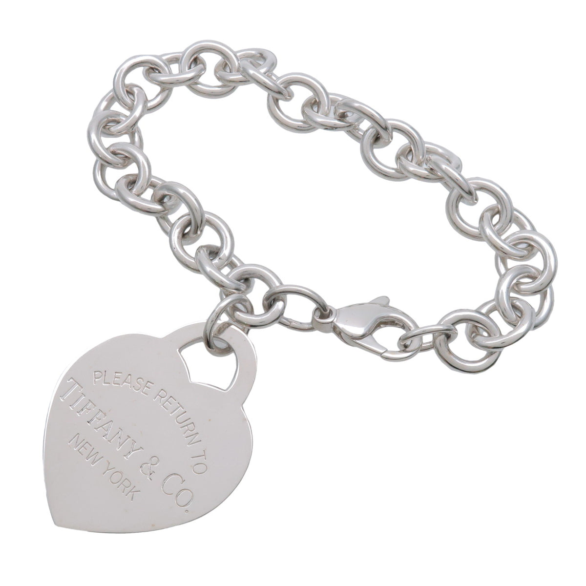Tiffany & Co Heart Tag Chain Bracelet Large SV925 Silver
