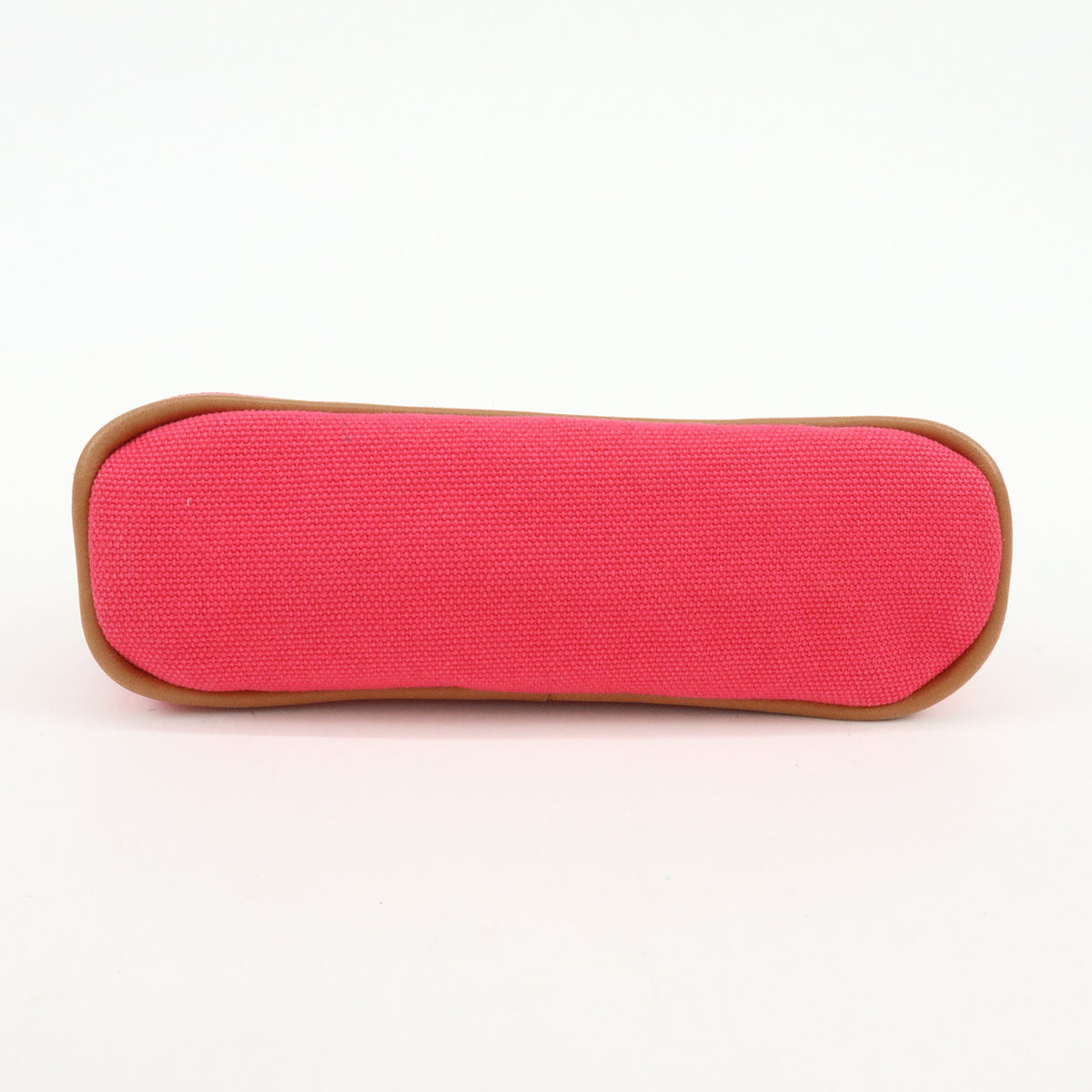 HERMES Cotton Canvas Leather Mini Bolide Pouch Pink Beige