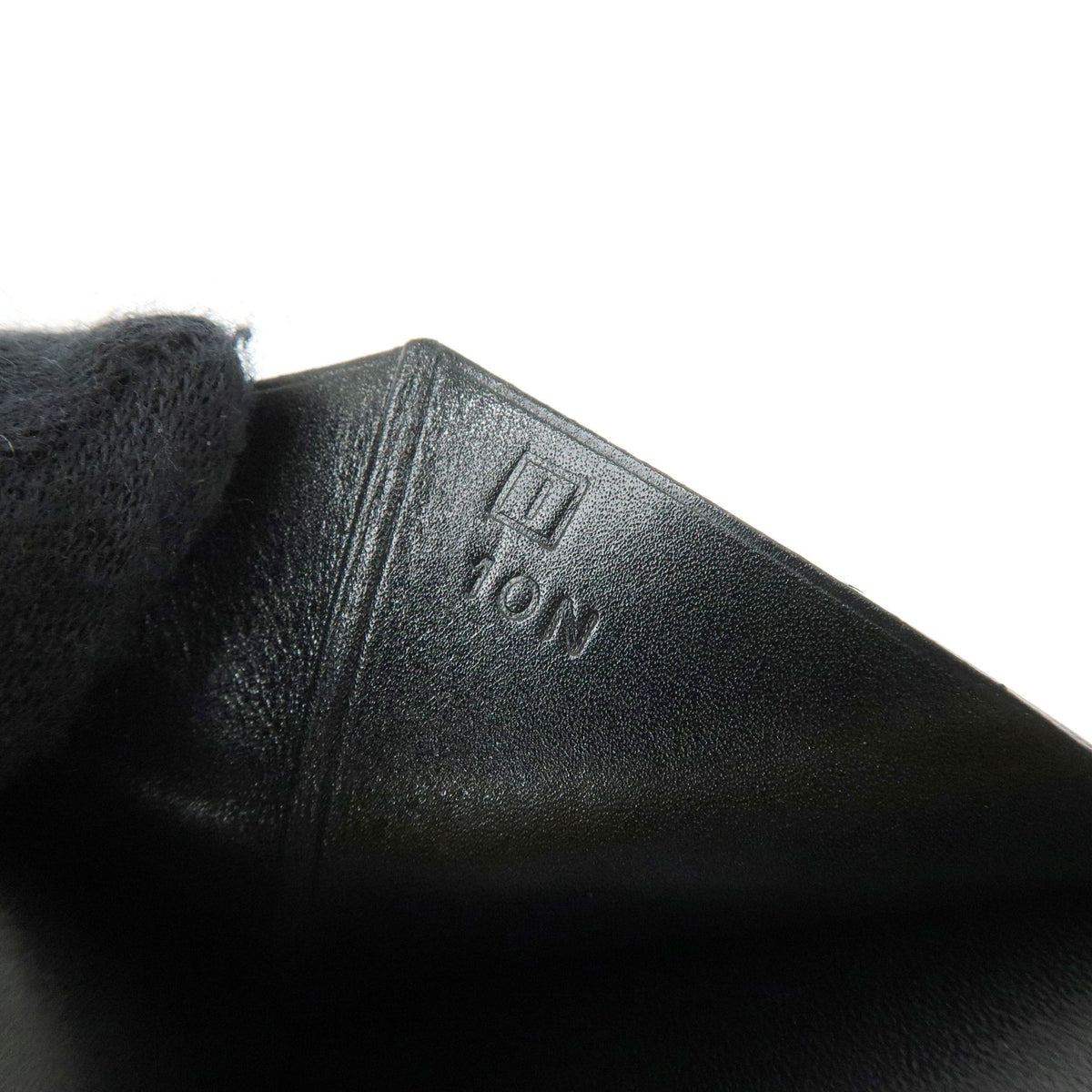 HERMES Bearn Leather Bi-fold Long Wallet □I Stamped Black Gold