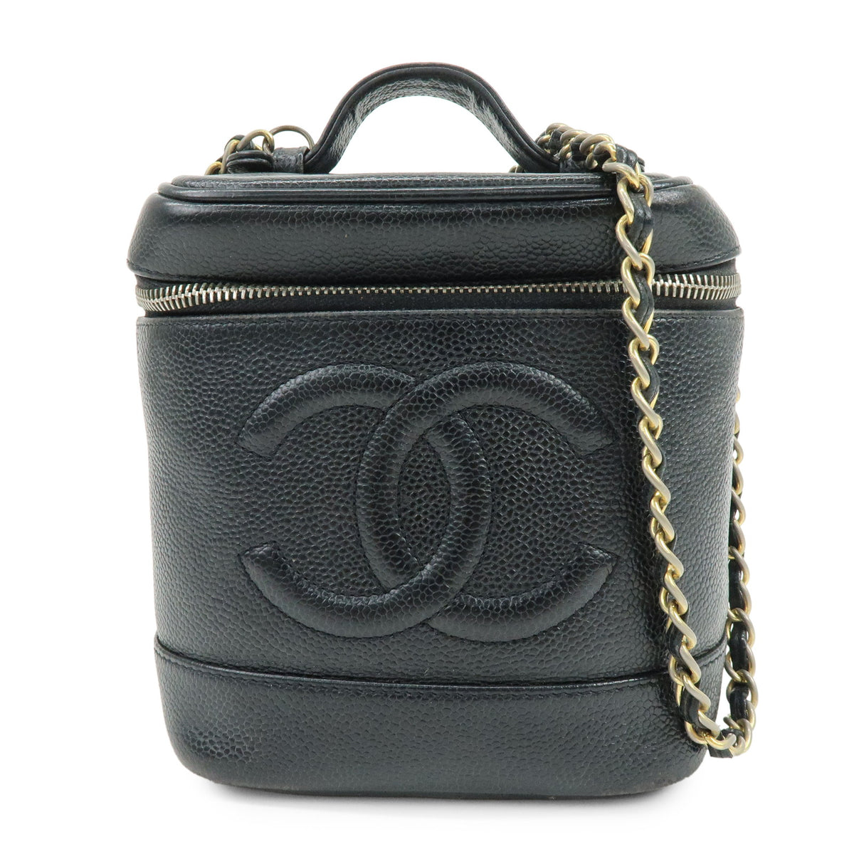 CHANEL COCO Mark Caviarskin Vanity Bag Chain Strap Hand Bag A01998 Lot