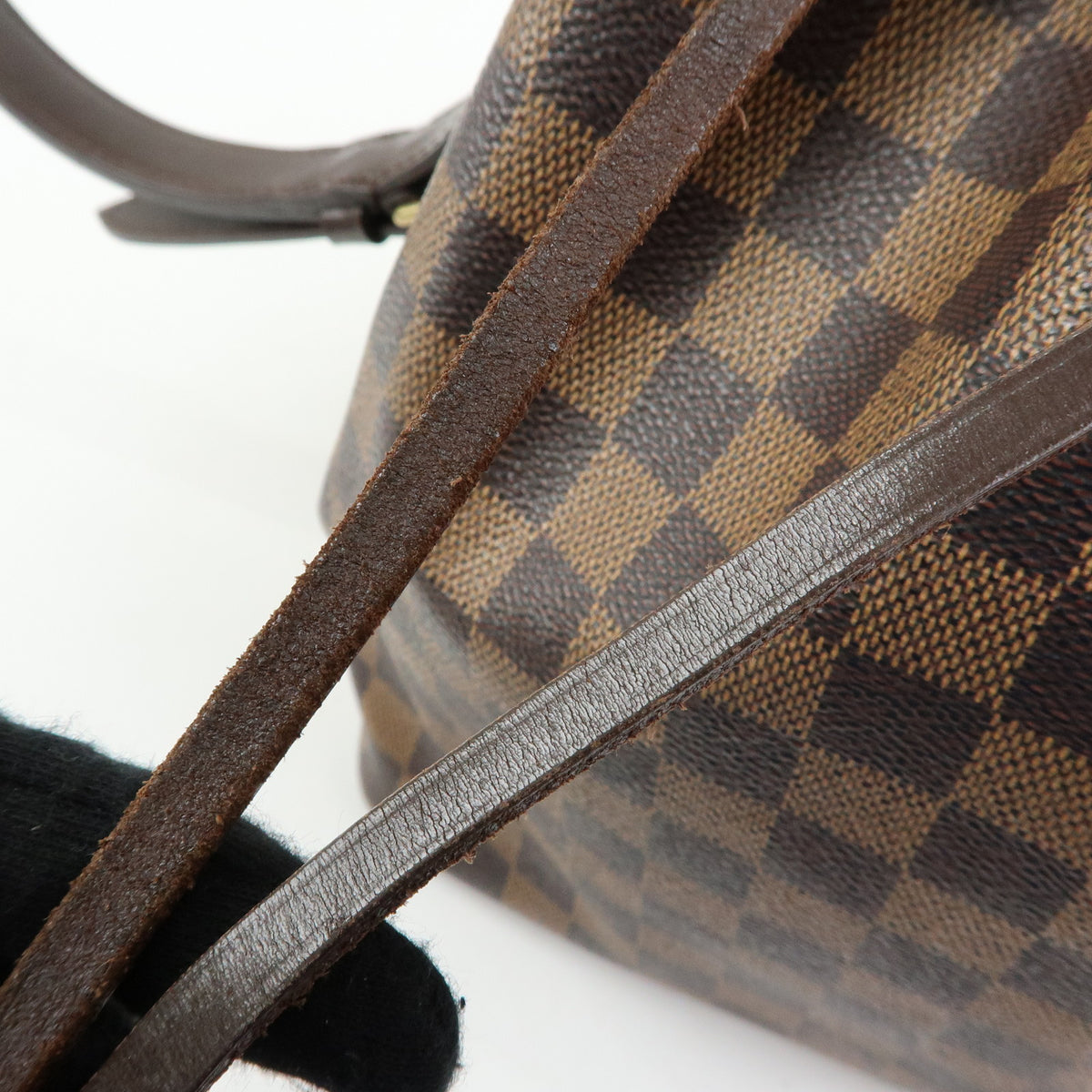 Louis Vuitton Damier Ebene Canvas Leather Petit Noe SPO Shoulder Bag