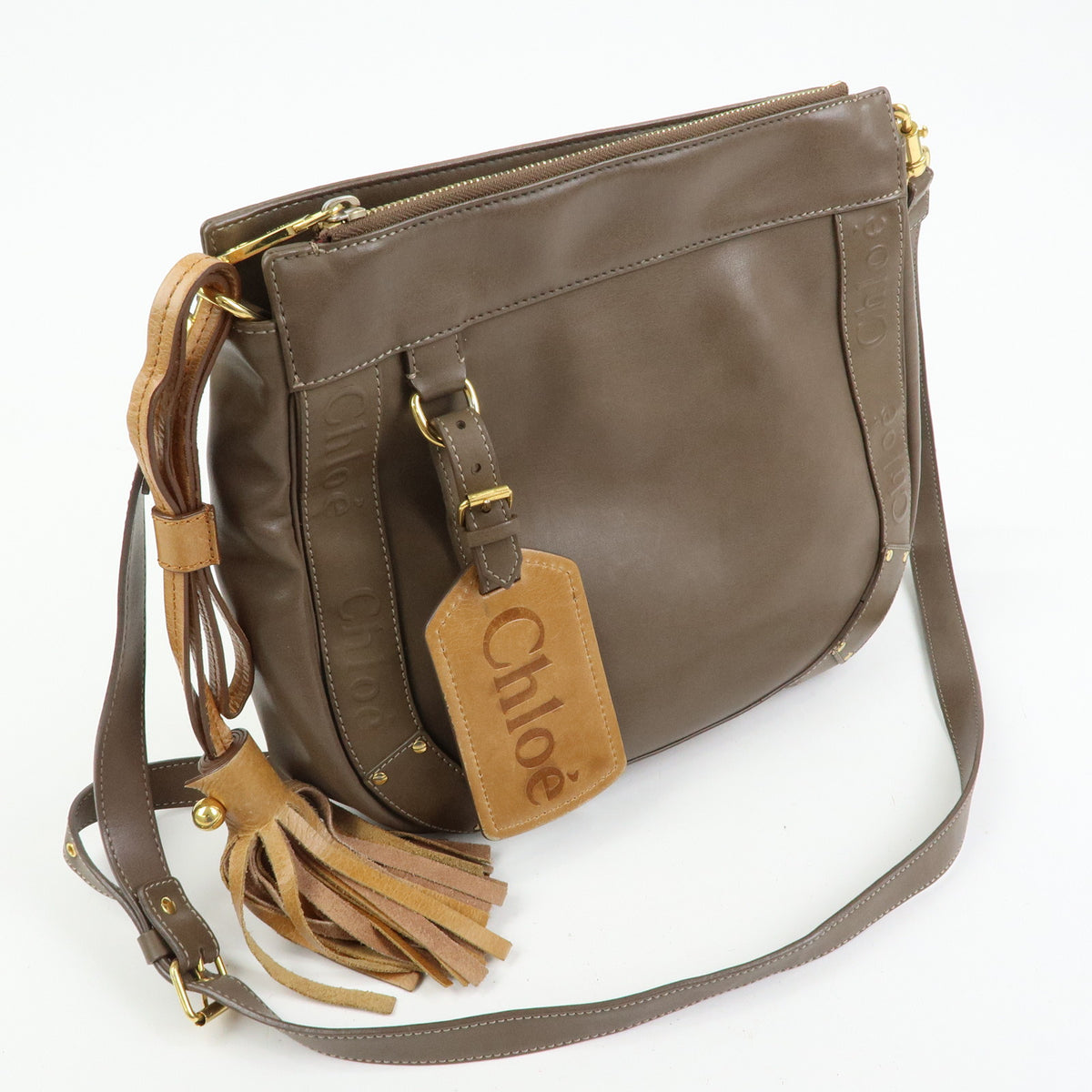 Chloe Eden Leather Shoulder Bag Crossbody Bag Brown