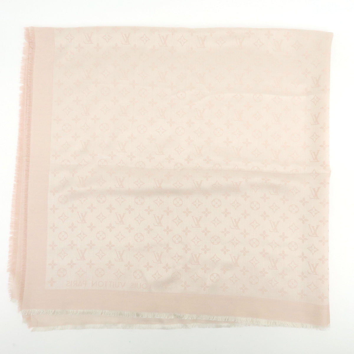 Louis Vuitton Monogram Silk Wool Scarf Rose Poudre 401910
