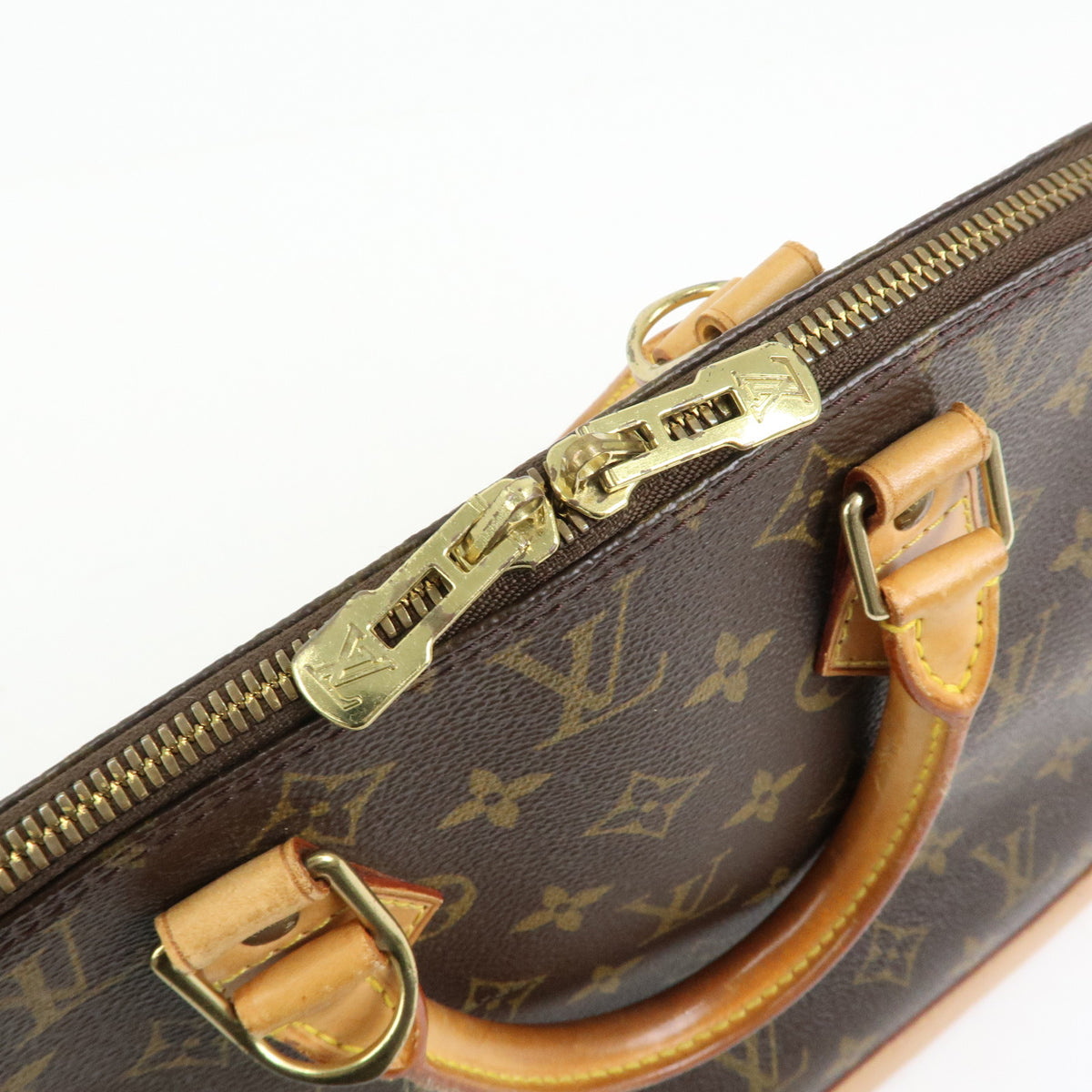 Louis Vuitton Monogram Alma PM Canvas Leather Hand Bag Brown M51130