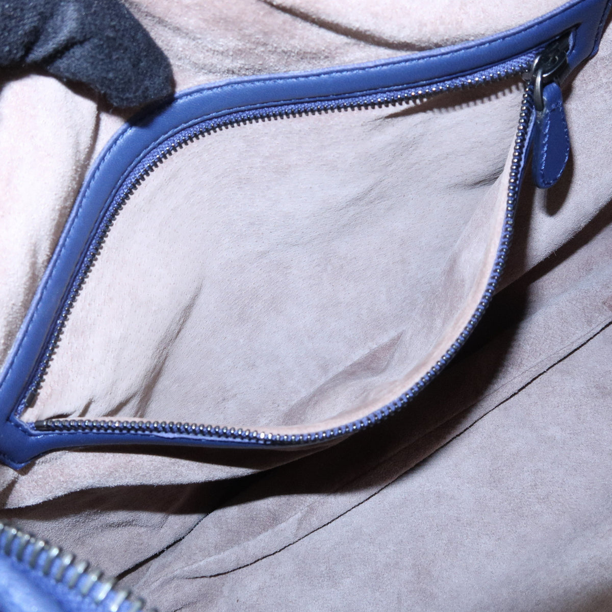 BOTTEGA VENETA Intrecciato Hobo Leather Shoulder Bag Hand Bag Navy