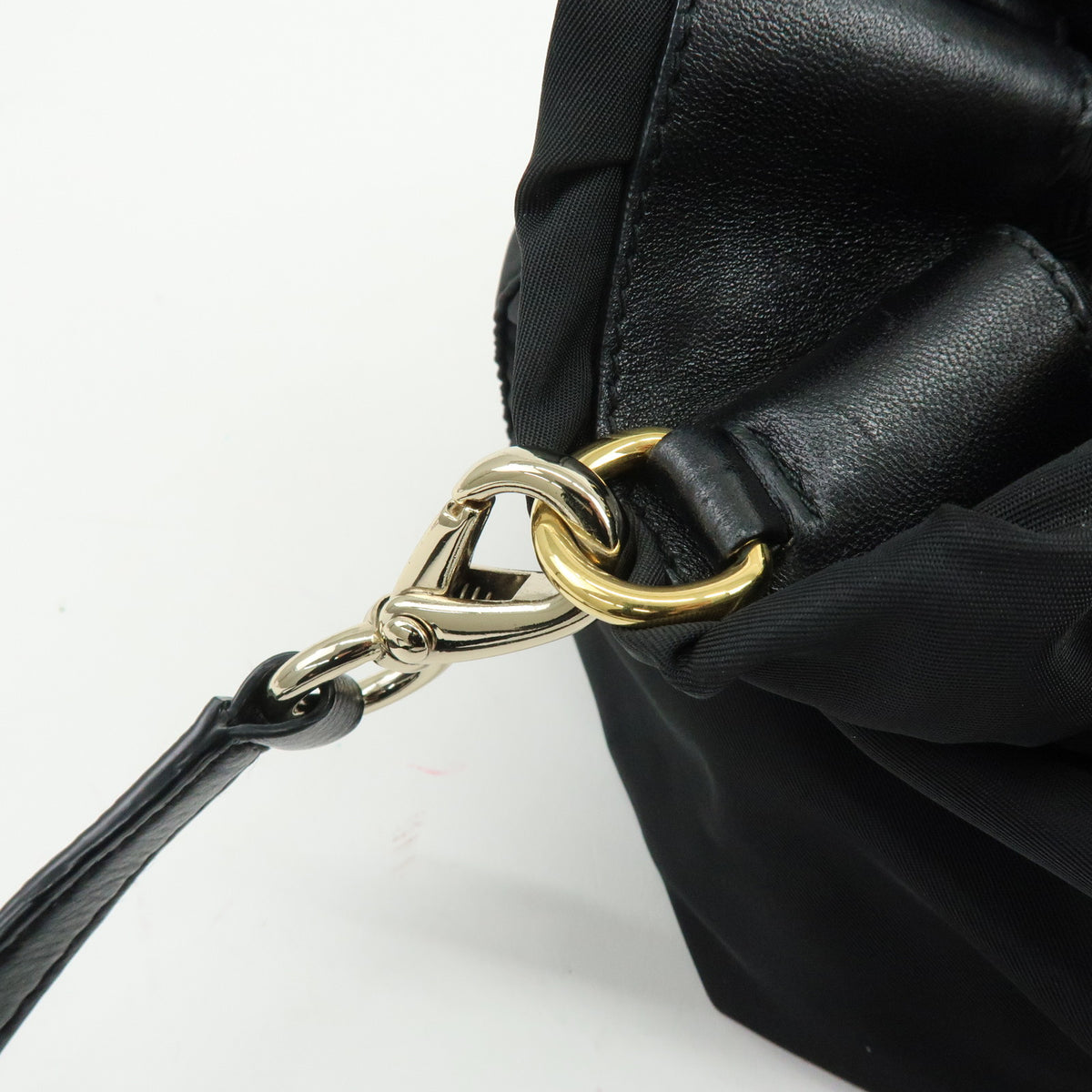 PRADA Nylon Leather 2Way Bag Hand Bag Shoulder Bag Black BN1930