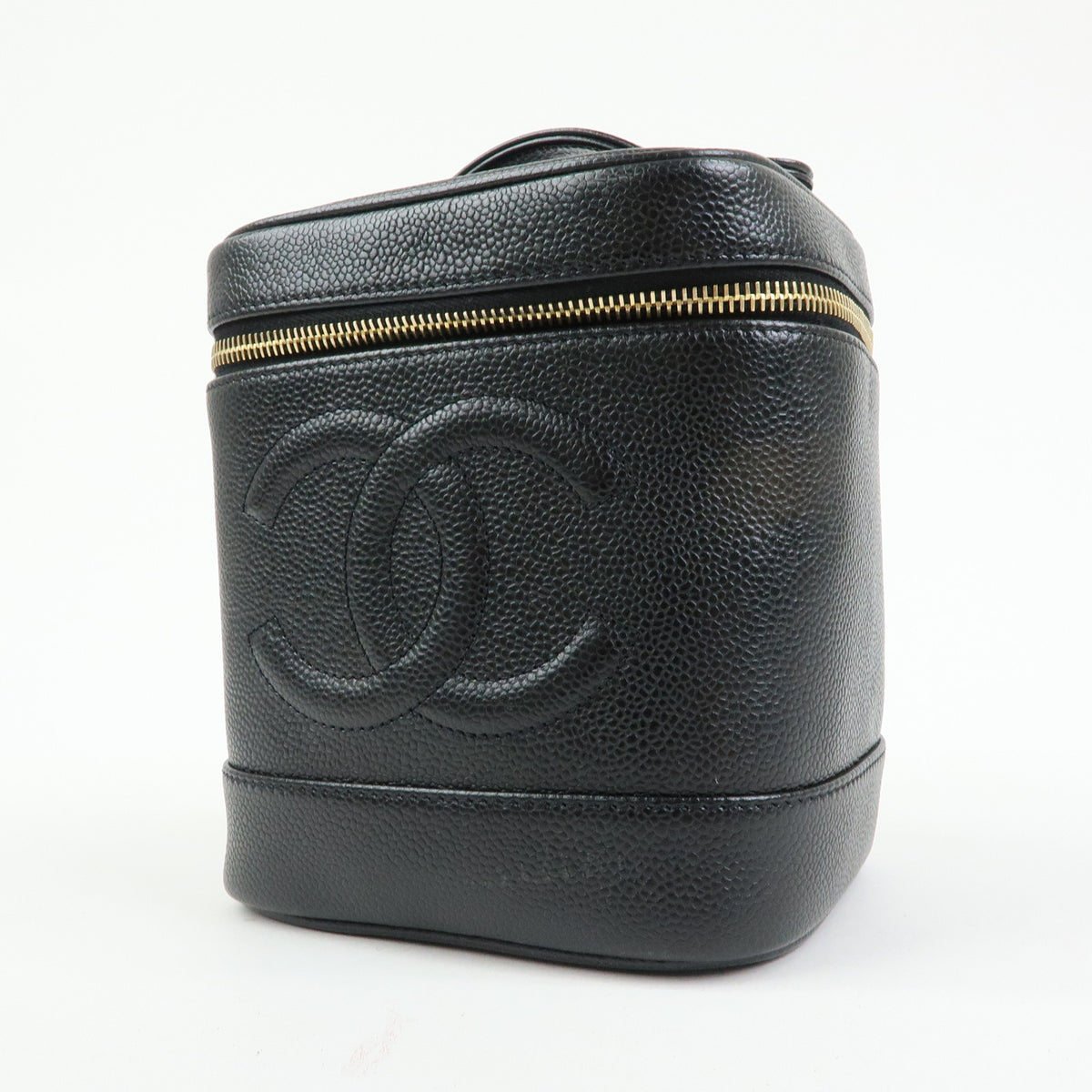 CHANEL COCO Mark Caviarskin Vanity Bag Hand Bag Black A01998