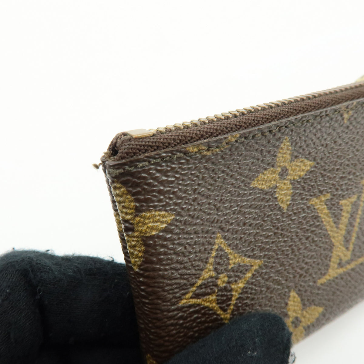 Louis Vuitton Monogram Pochette Cles Coin Case Key Case Brown M62650
