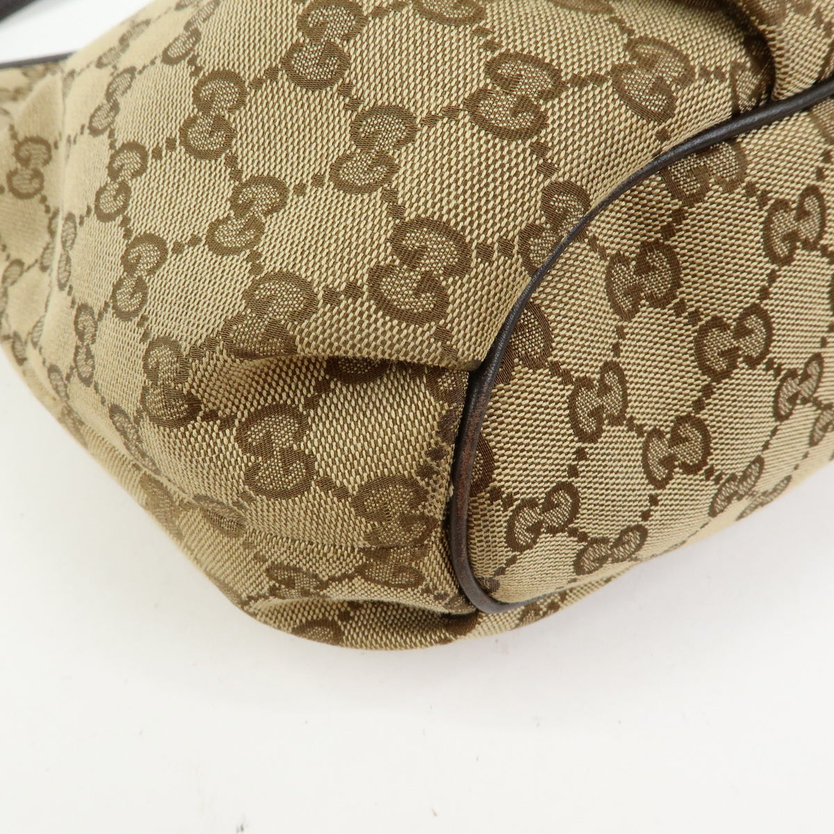 GUCCI Canvas Leather Shoulder Bag Crossbody Bag Beige Brown 388930