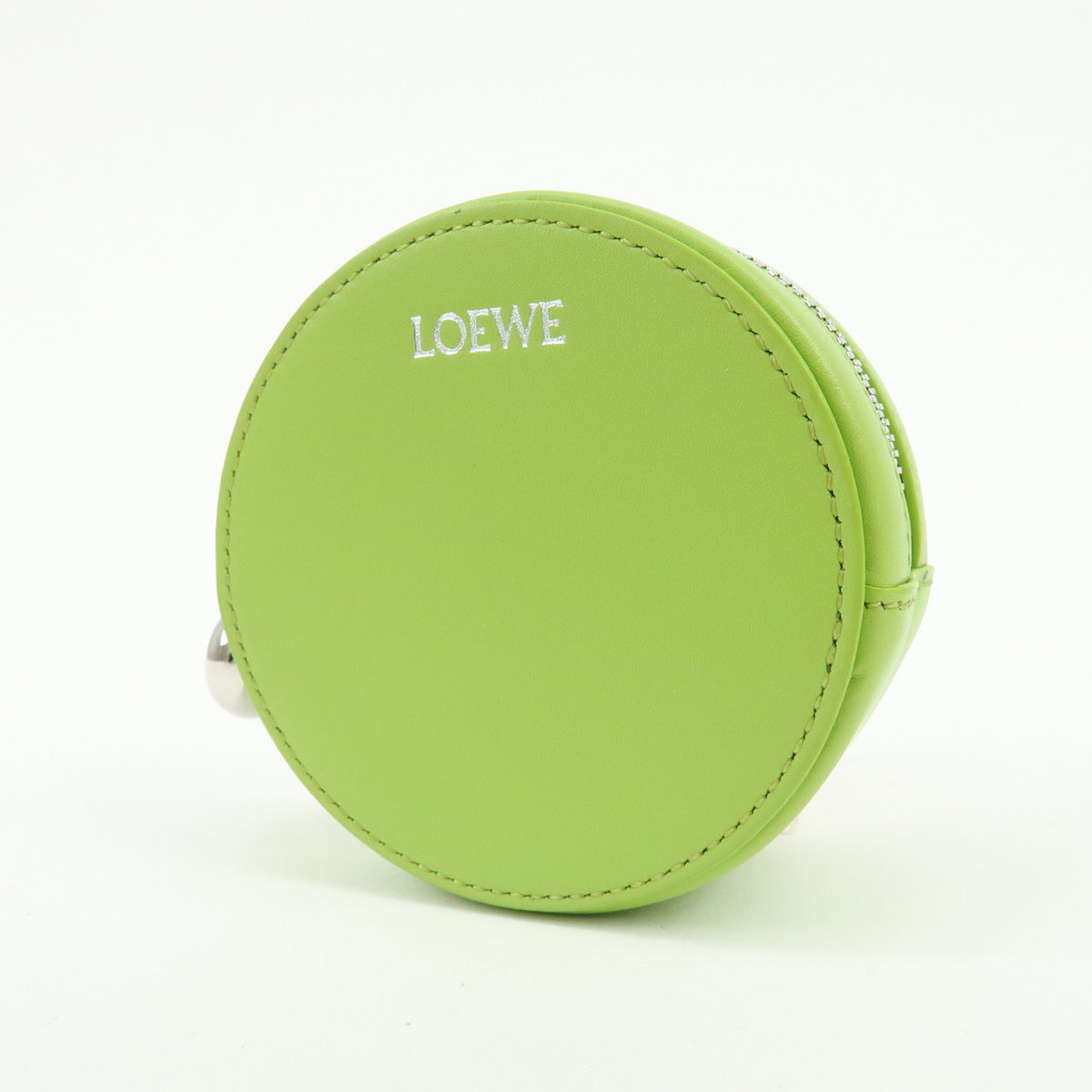 LOEWE Calf Leather Pebble Cookie Key Holder Pouch Coin Case Green