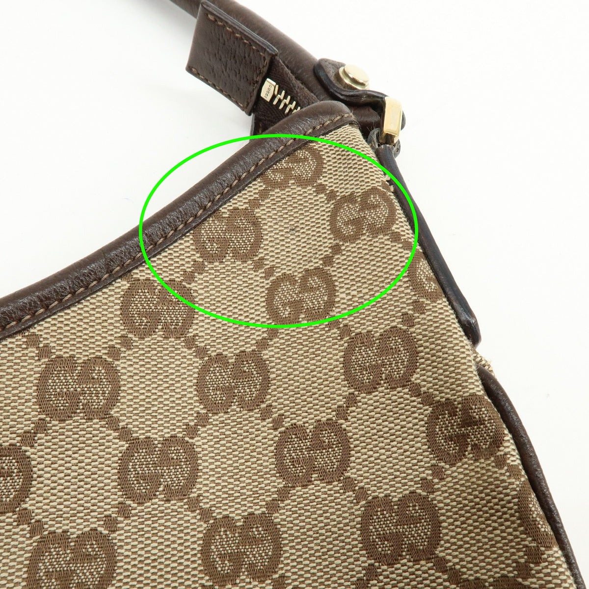 GUCCI Abbey GG Canvas Leather Shoulder Bag Hand Bag Beige Brown 130737