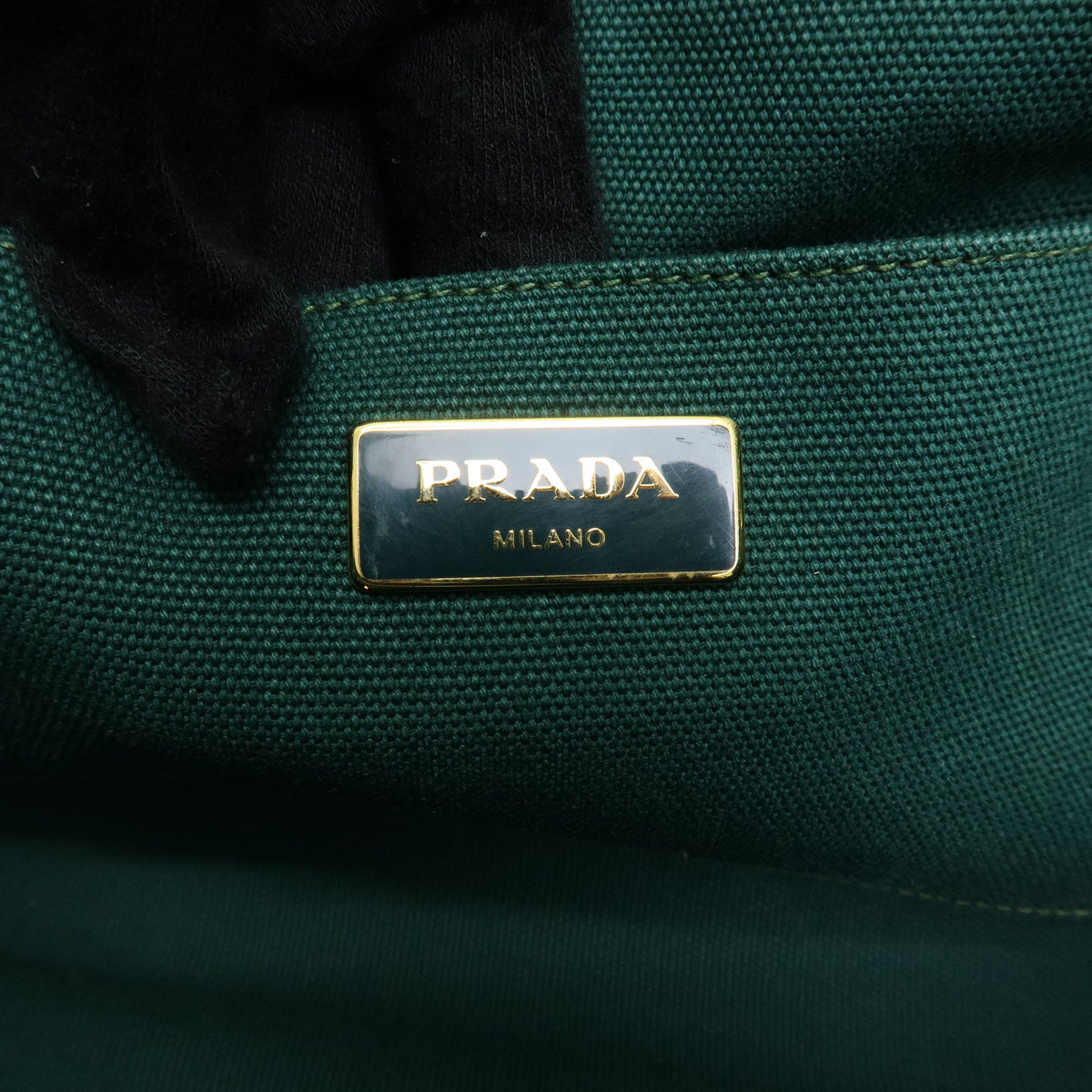 PRADA Logo Canapa Triangle Logo 2Way Tote Hand Bag  Green Blue BN2642