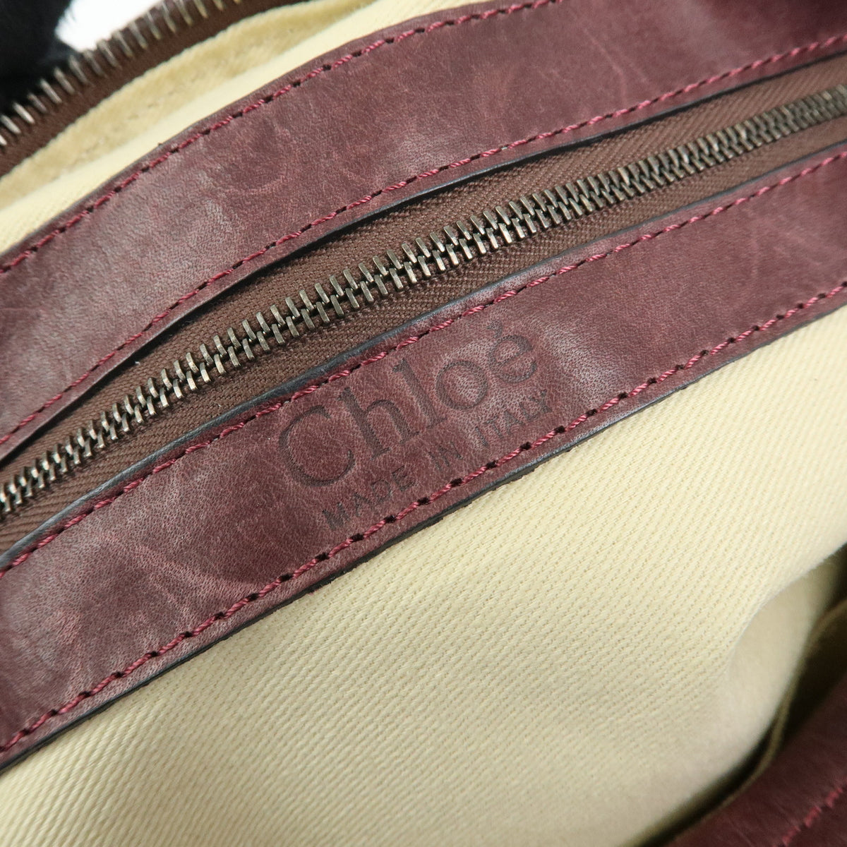 Chloe Silverado Leather Boston Bag Shoulder Hand Bag Brown